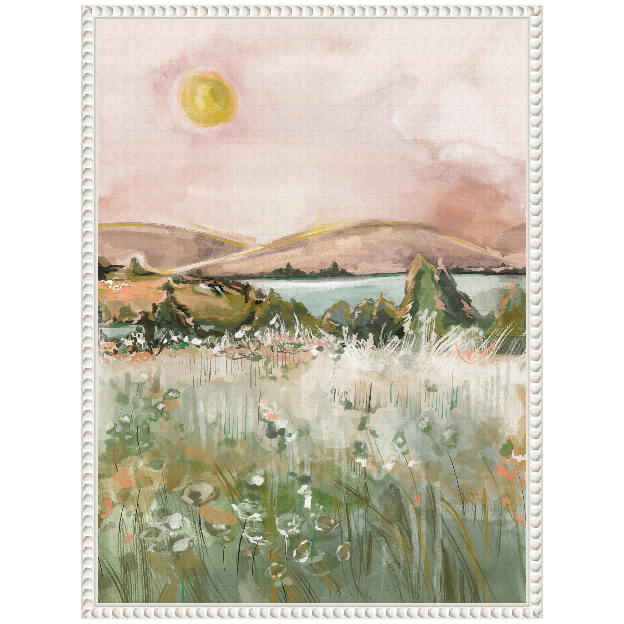 Sylvie Neutral Landscape 02 Framed Canvas by Annie Quigley