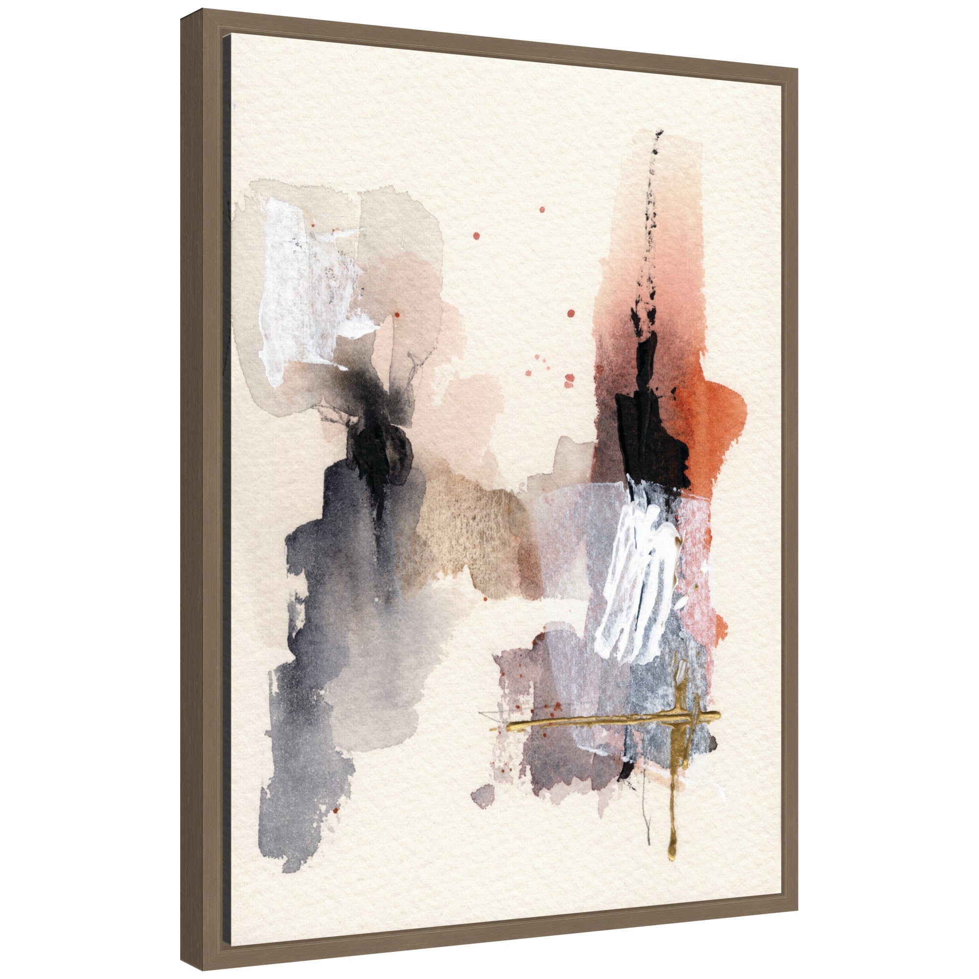 Framed gallery-wrapped canvas art 'Urban Wanderer 1' by Xizhou Xie showing abstract urban shapes in muted tones