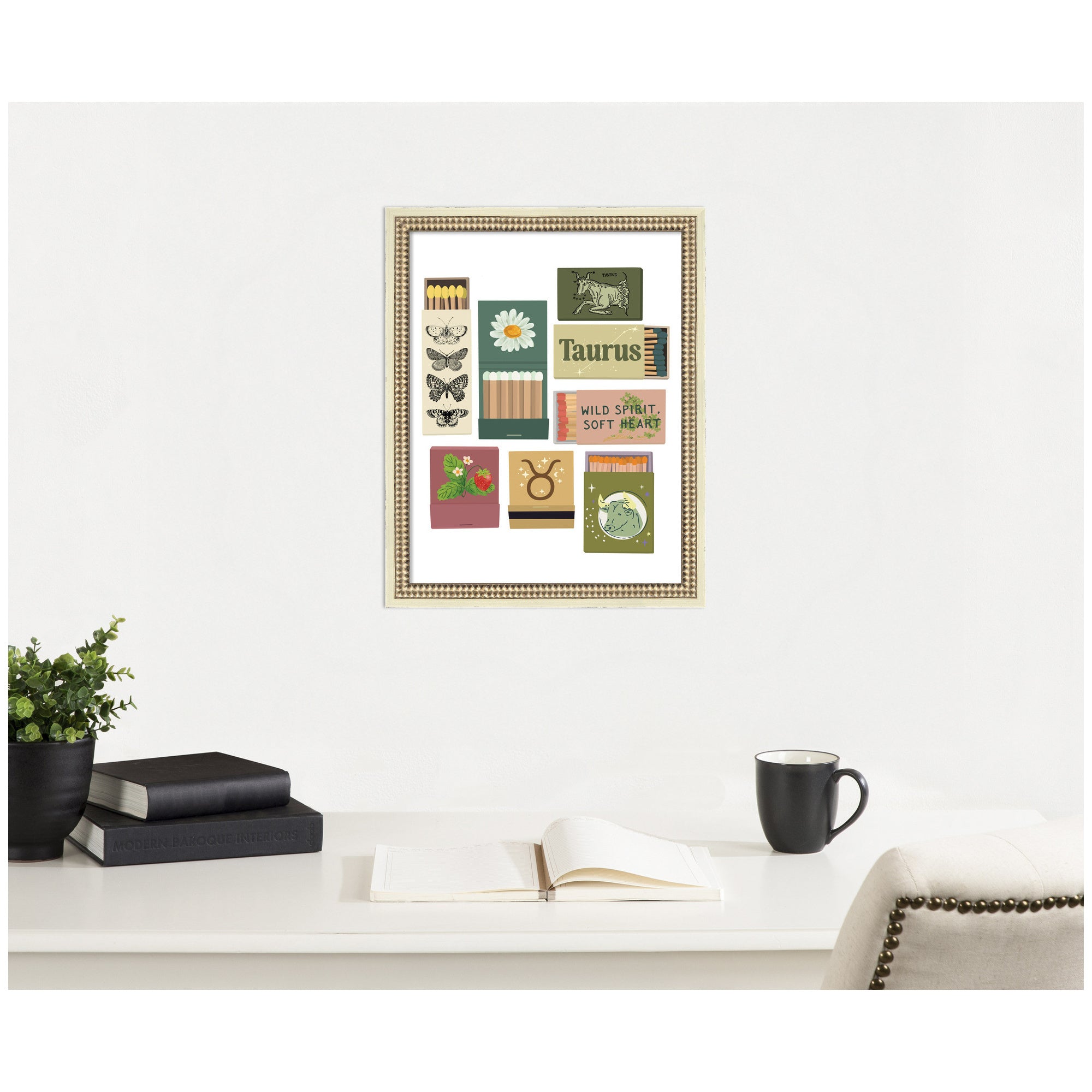 Taurus Matchbooks 14x18 FC by Megan Ryan Framed Wall Art Print