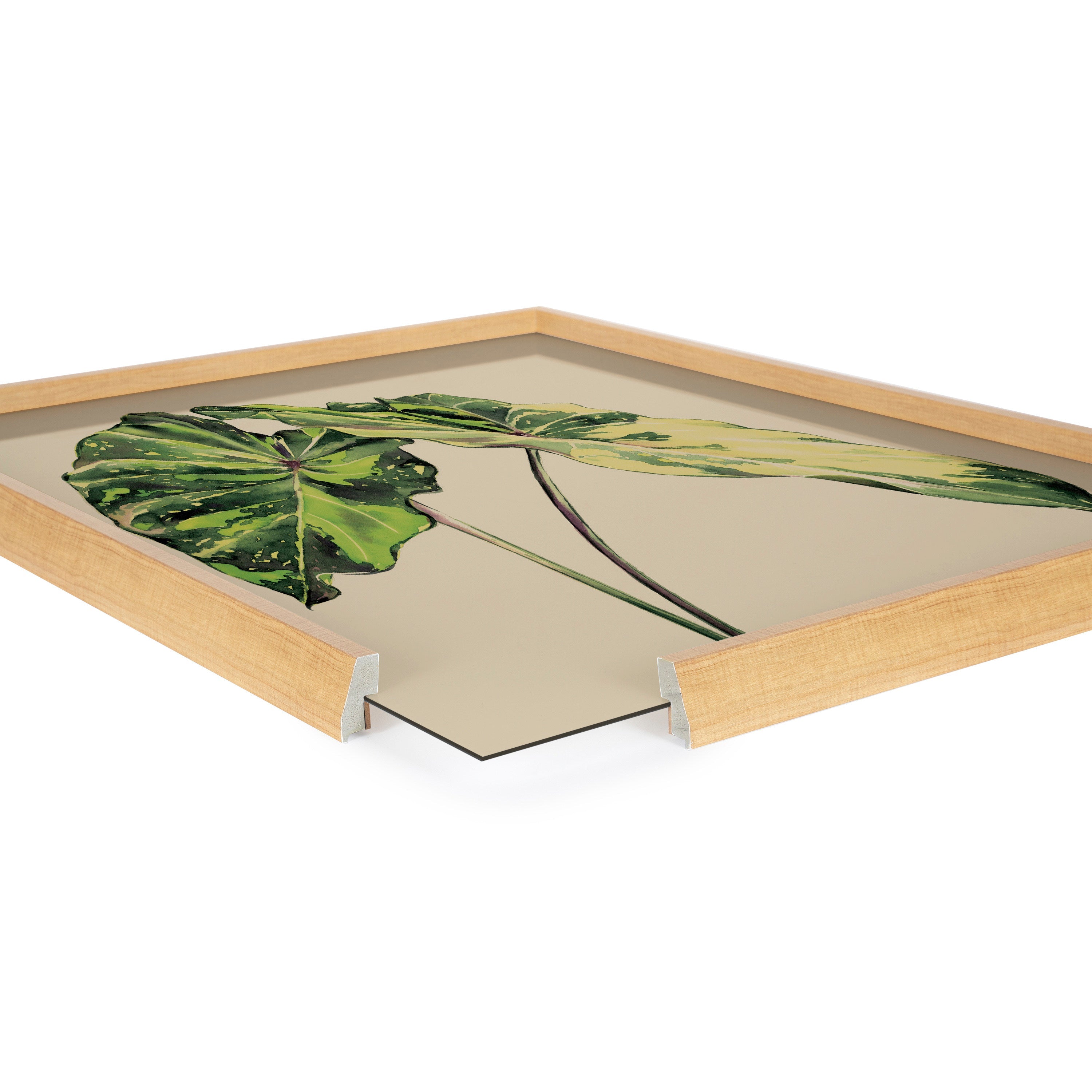 Blake Spotted Leaves Neutral Framed Printed Glass by kateandlaurel - product image 11 for Resin Society