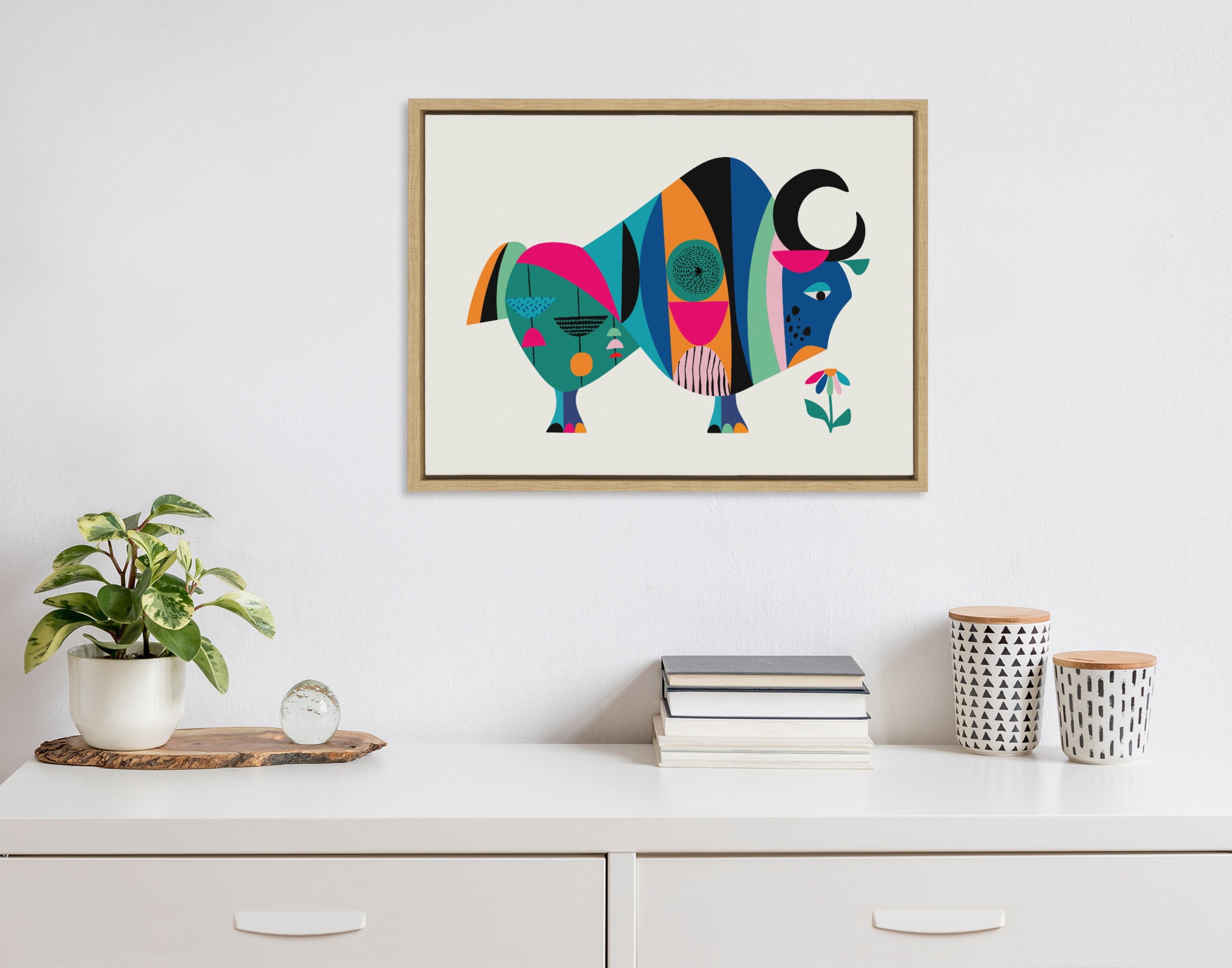 Sylvie MCM Ox Framed Canvas by Rachel Lee