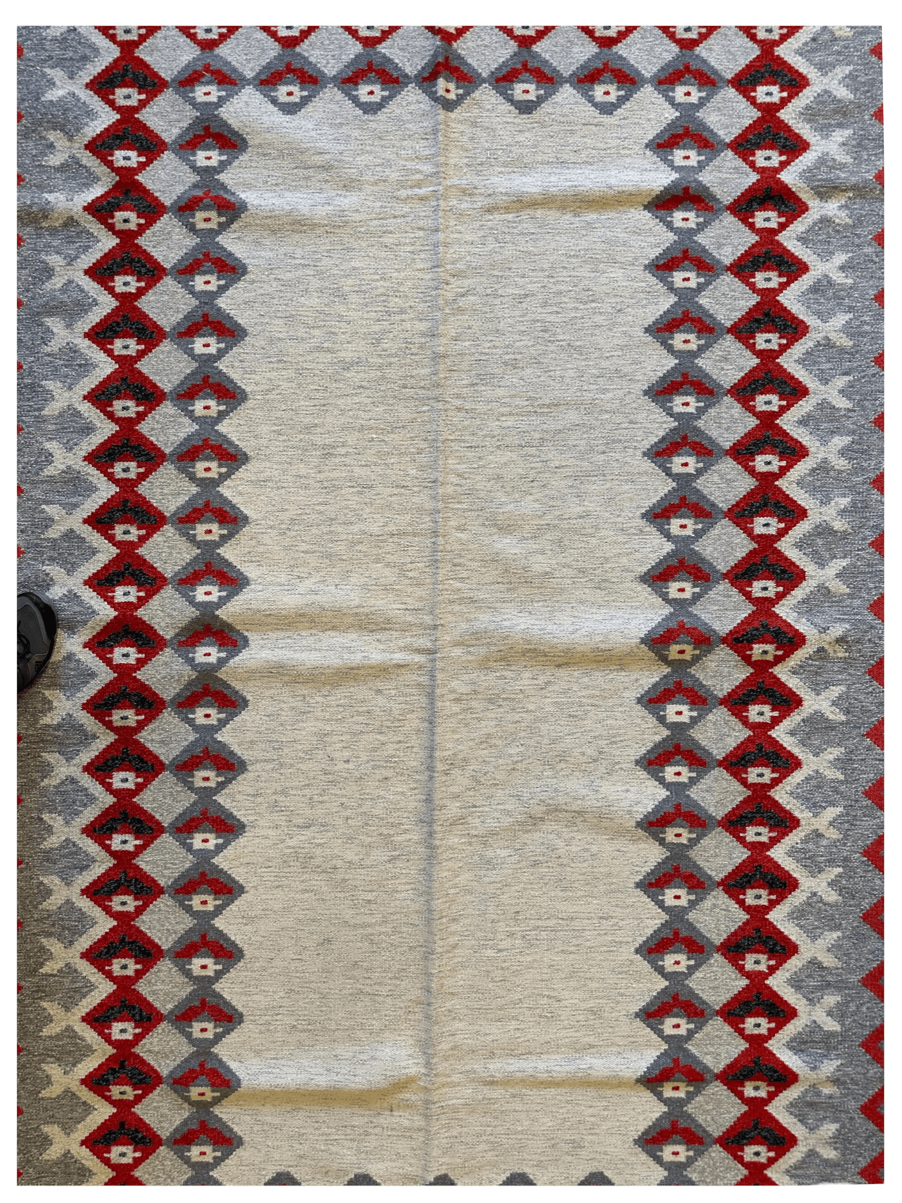 Eastern European Diamond Patterned Kilim Rug 6’4” x 9’1” by Rugistan - product image 3 for Resin Society