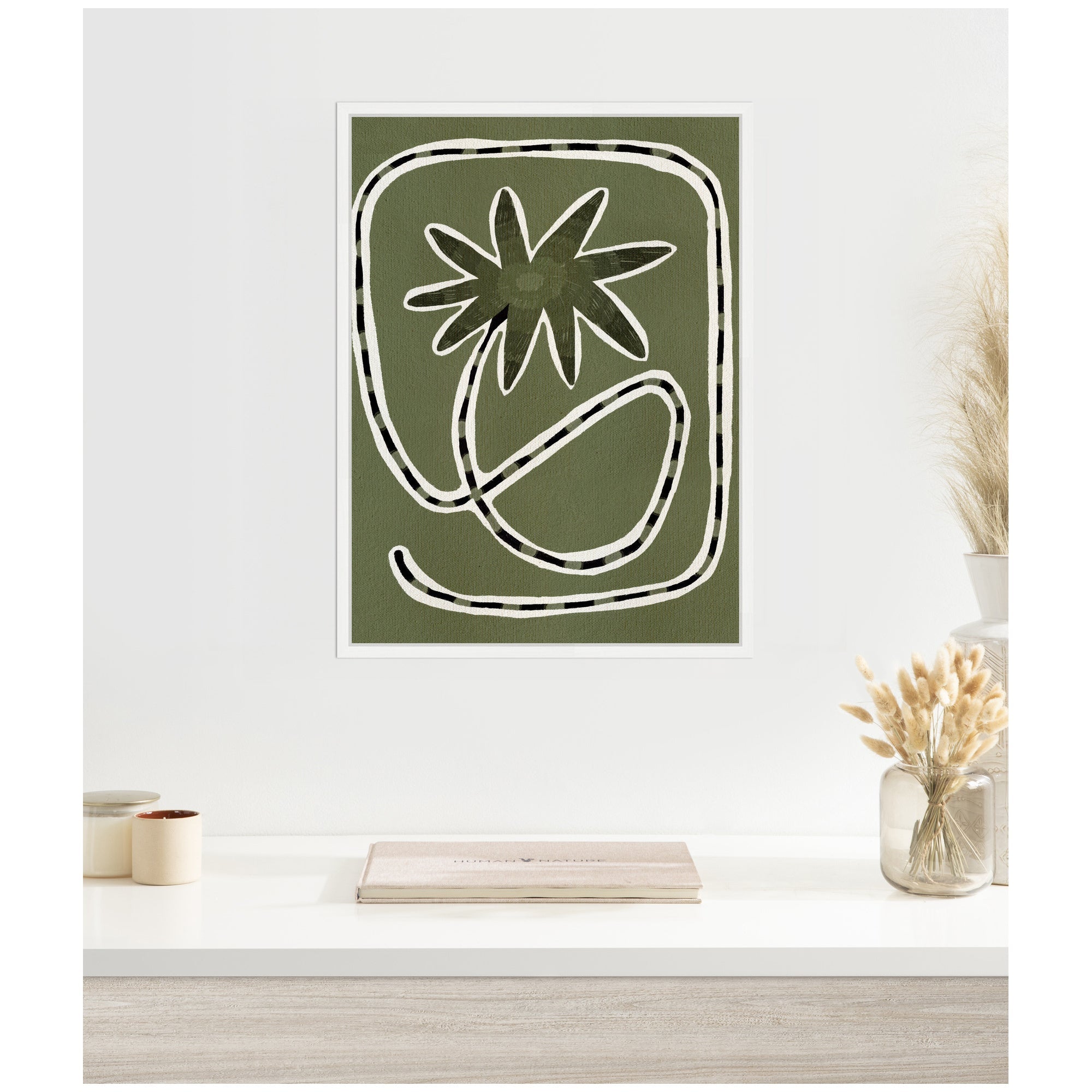 Sylvie Delicate Bloom 18 Framed Canvas by Shatha Al Dafai
