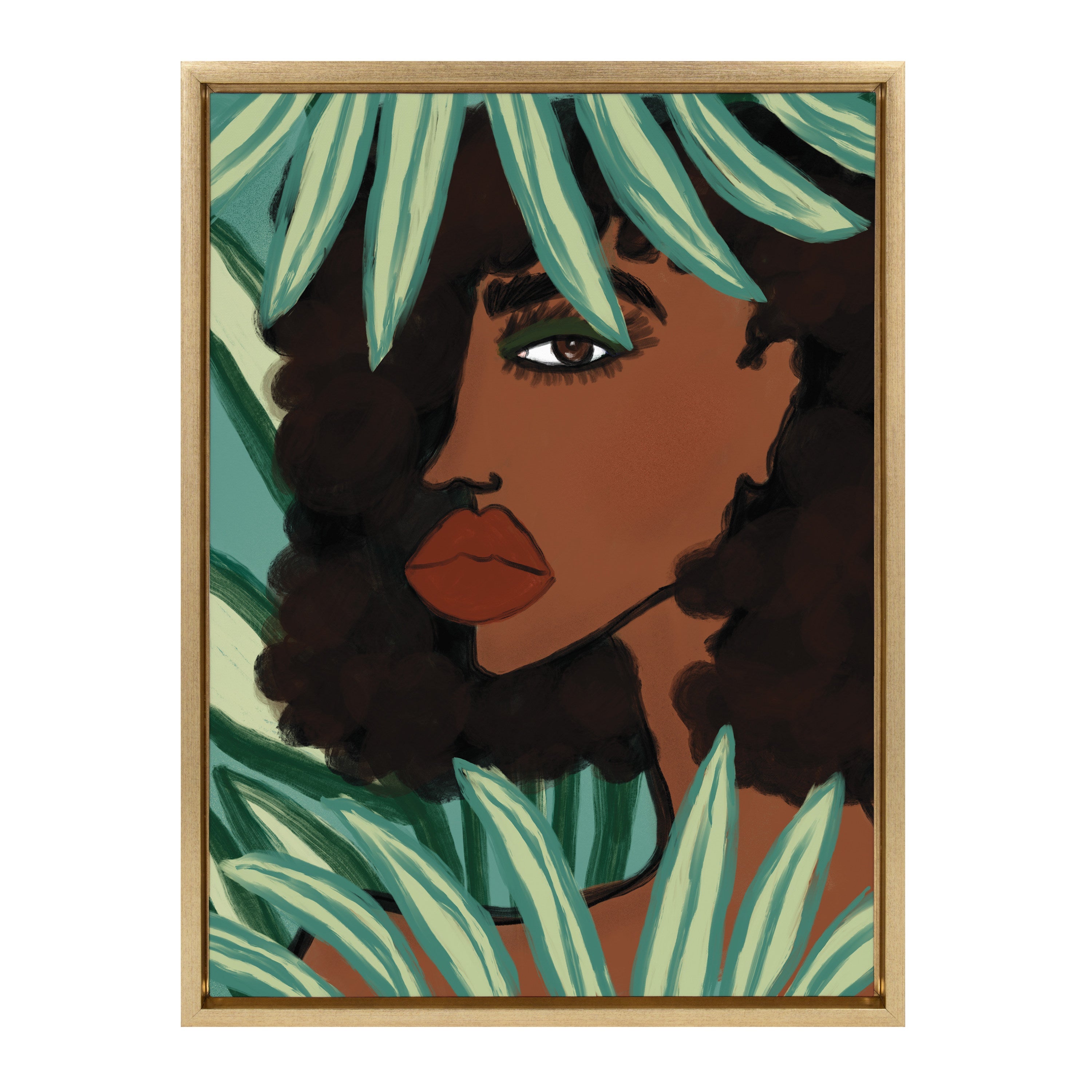 Sylvie Lady in the Jungle Framed Canvas by kateandlaurel - product image 9 for Resin Society