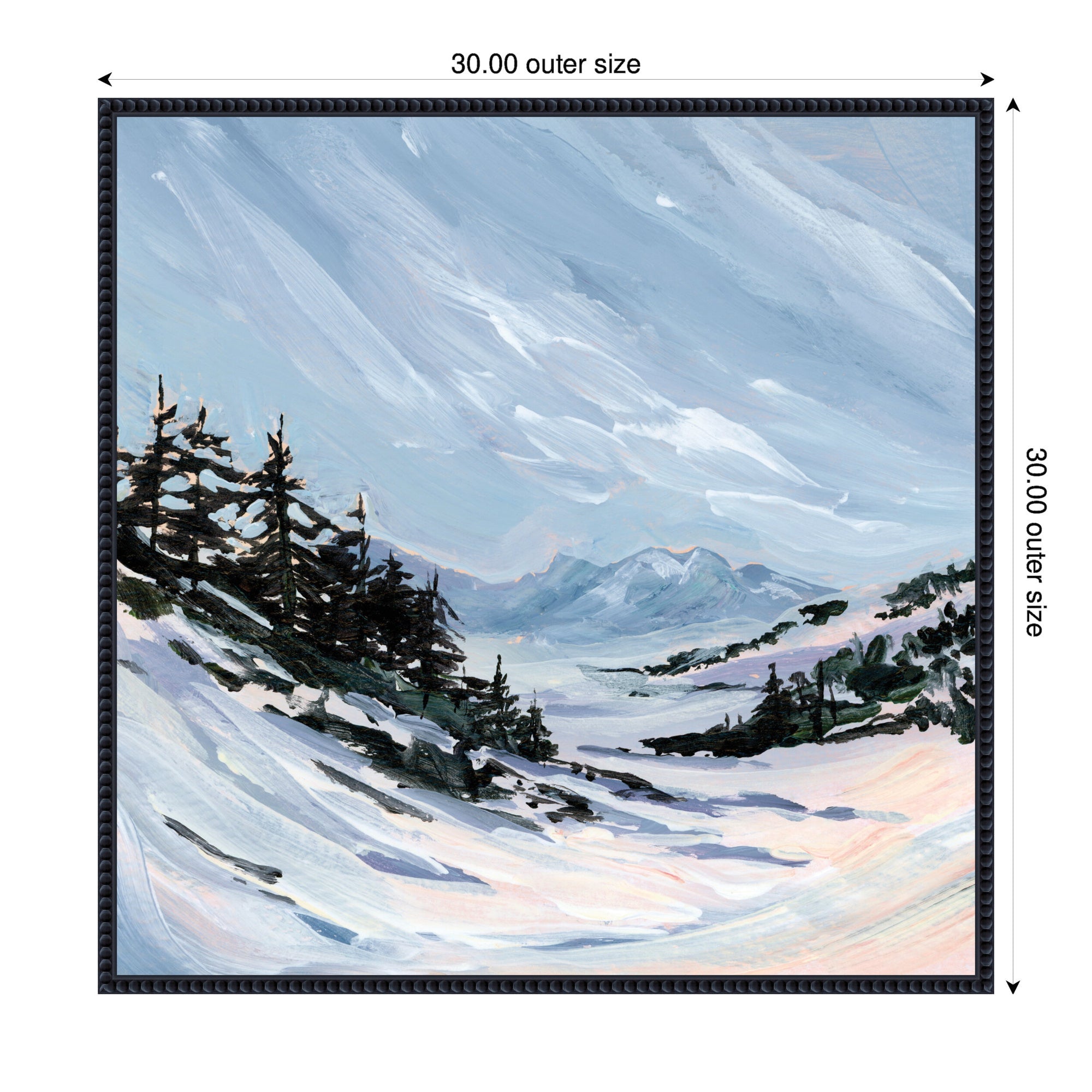 Ski Valley by Emily Kenney Framed Canvas Wall Art Print