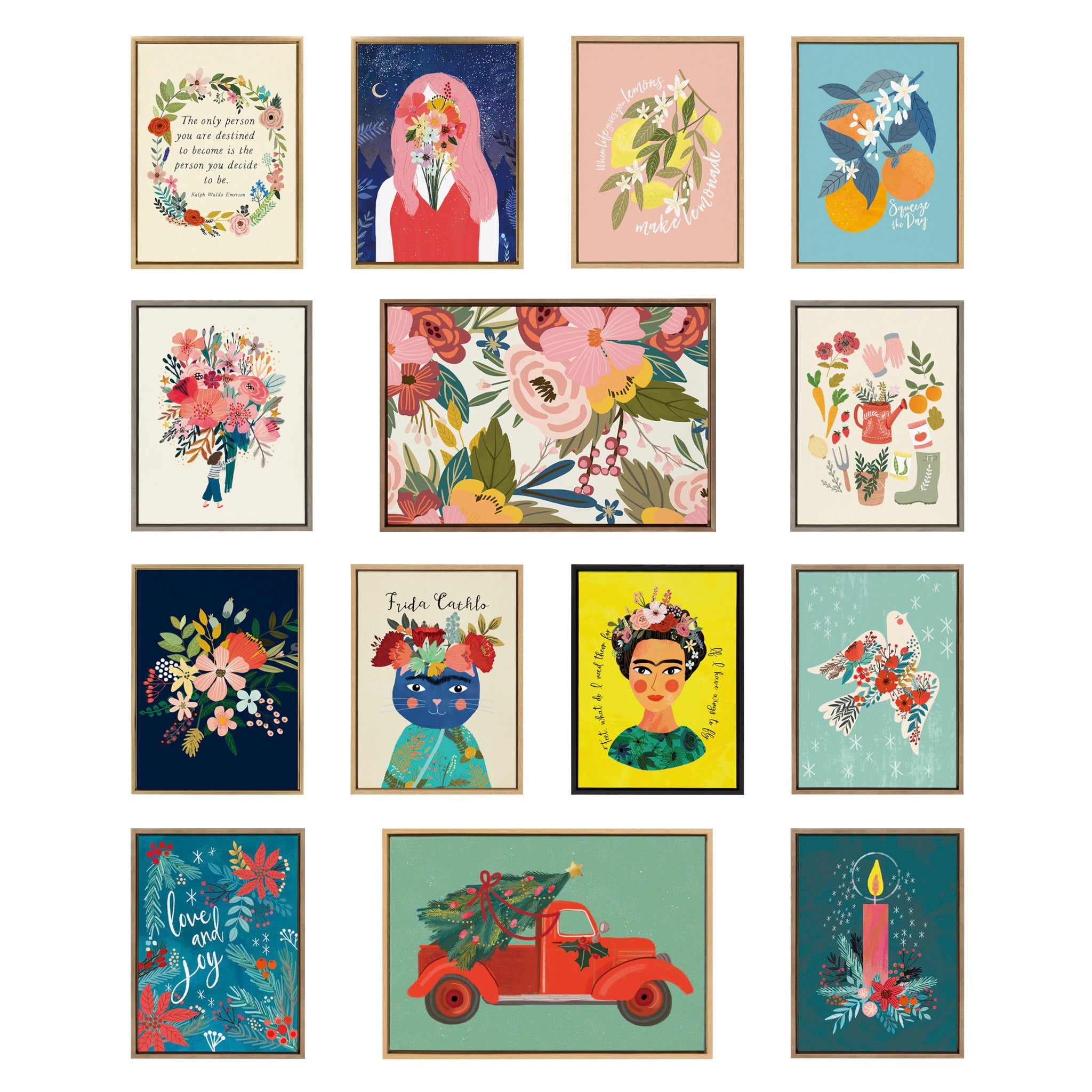 Sylvie Softly, MC 481 Floralis C and MC441 The Only Person Framed Canvas Art Set by Mia Charro