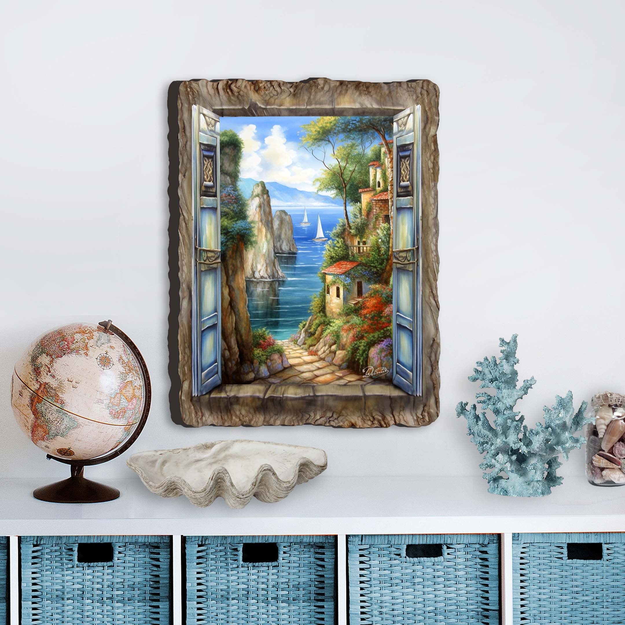 Seaside Town Window Wall Art by G. DeBrekht