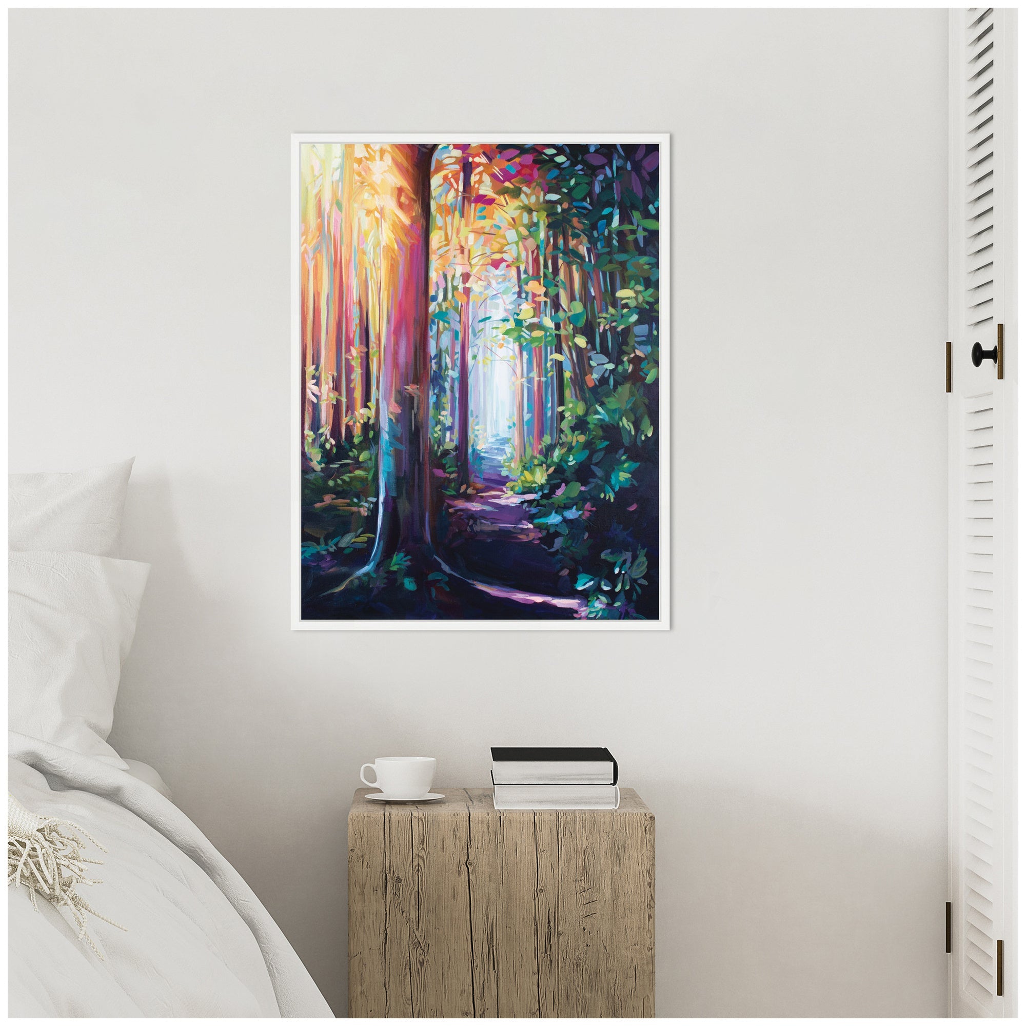 Sylvie Forest Path 2 Framed Canvas by Rachel Christopoulos