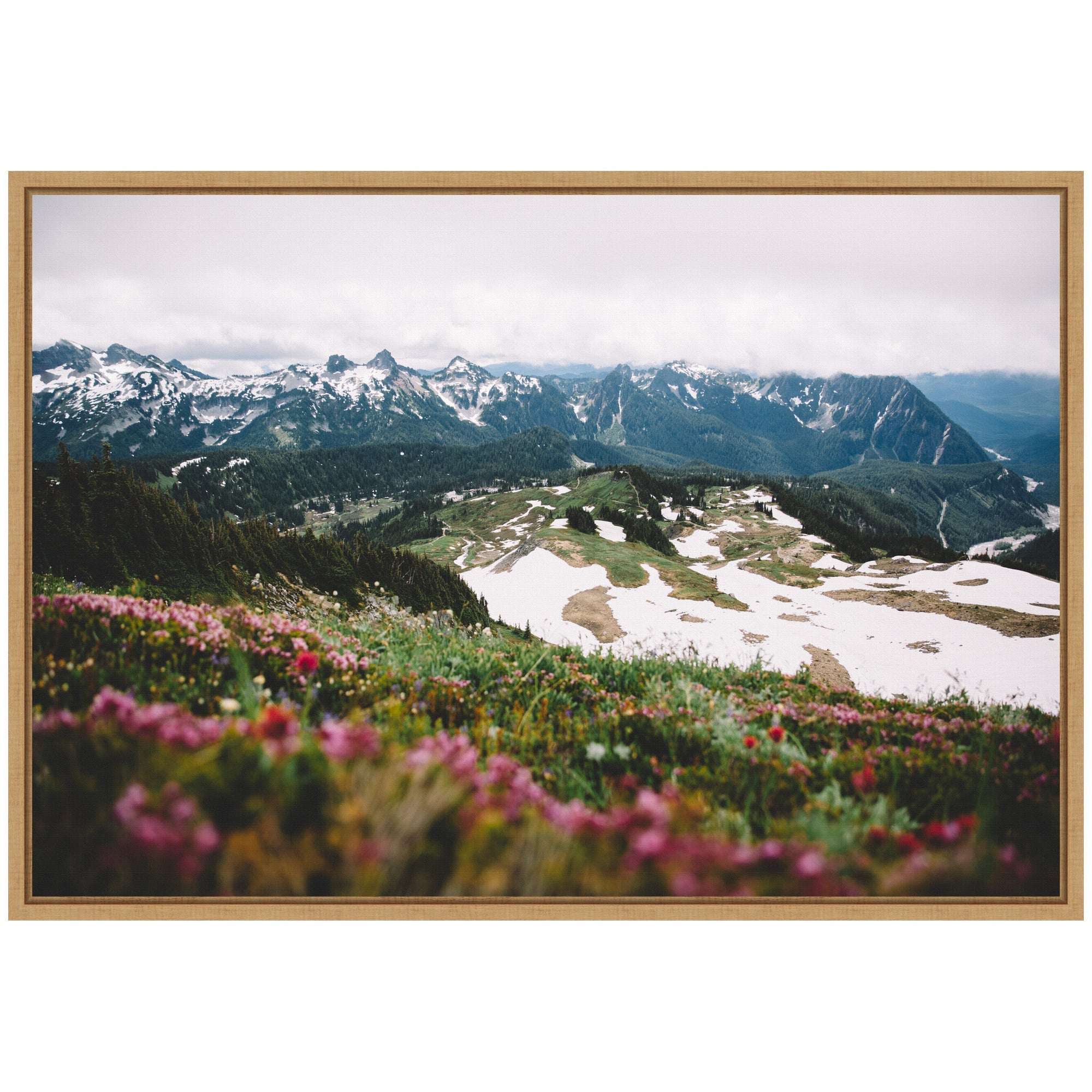 Sylvie Snow Covered Mountain Landscape Framed Canvas by Patricia Hasz