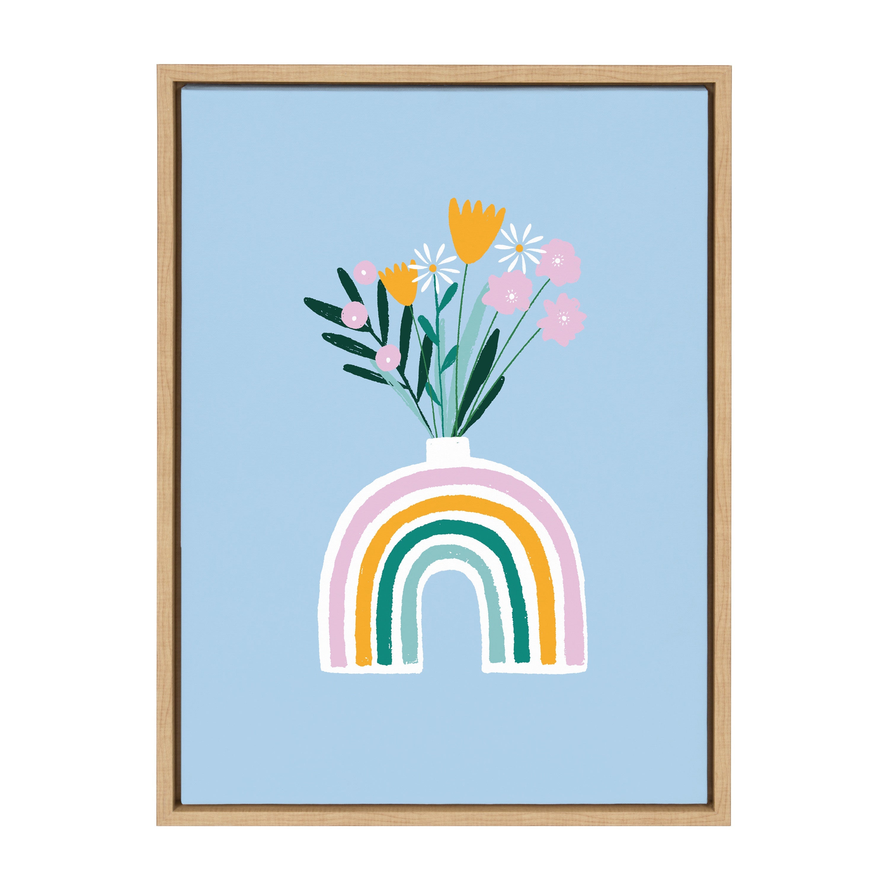 Sylvie Happy Flowers Framed Canvas by kateandlaurel - product image 7 for Resin Society