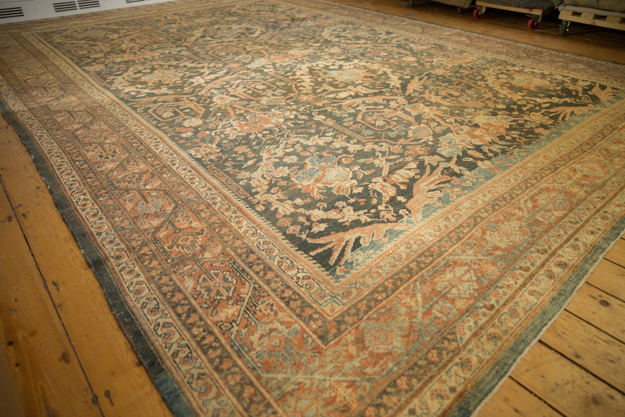 RESERVED 11x15.5 Vintage Distressed Mahal Carpet