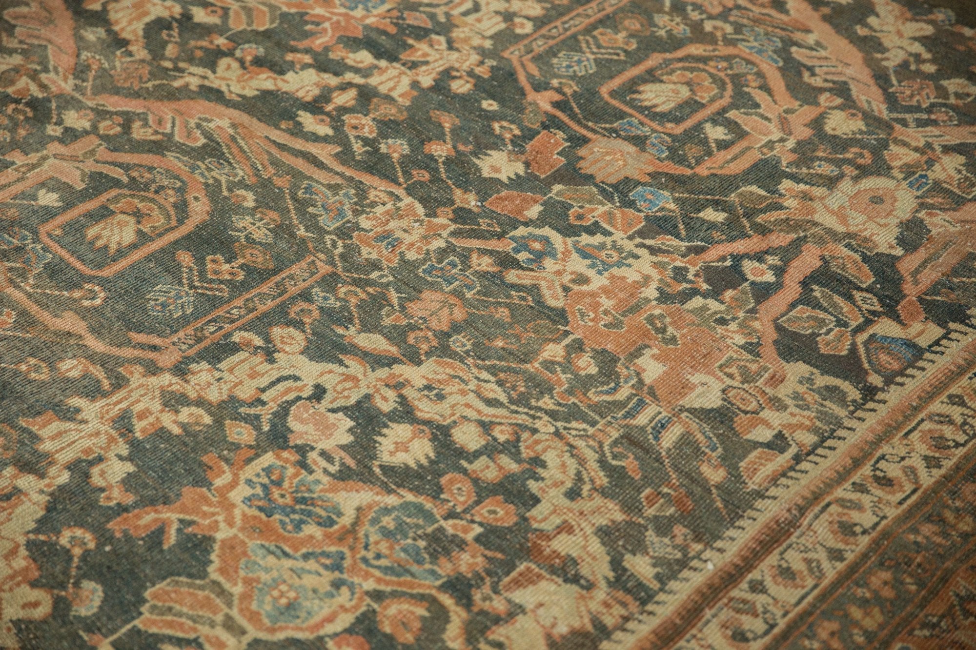 RESERVED 11x15.5 Vintage Distressed Mahal Carpet