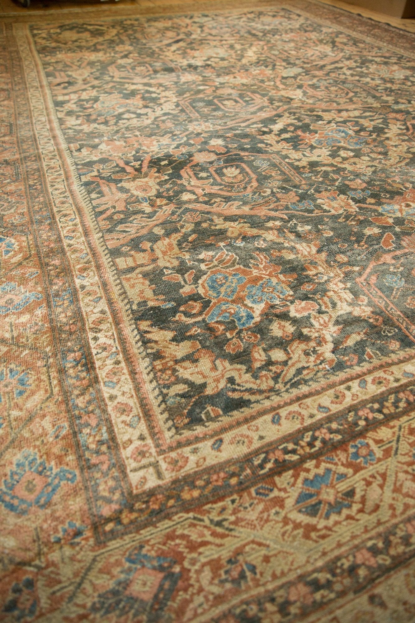 RESERVED 11x15.5 Vintage Distressed Mahal Carpet