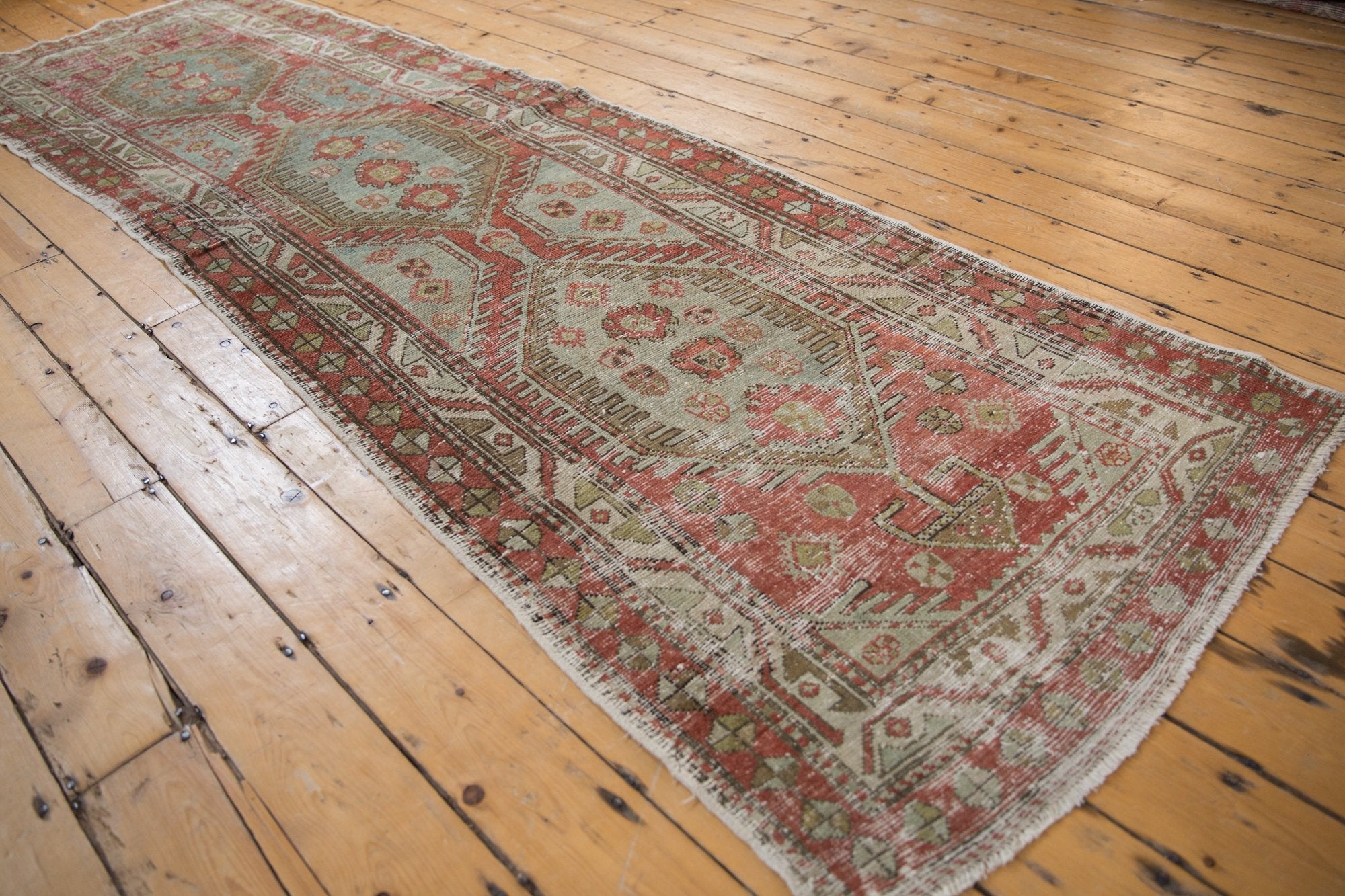 3.5x11 Vintage Distressed Heriz Rug Runner by Old New House® - product image 7 for Resin Society