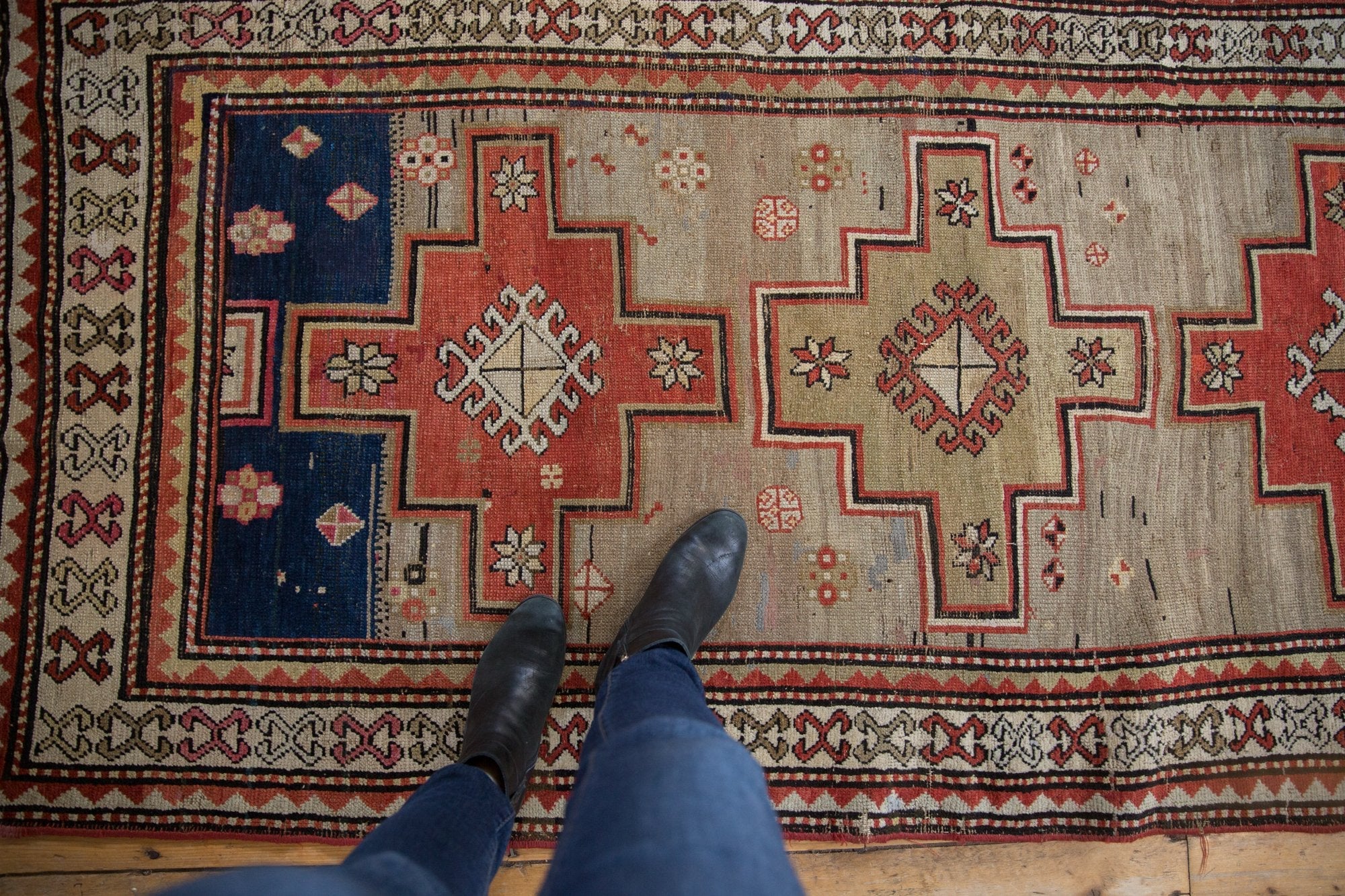3.5x7.5 Vintage Caucasian Rug Runner by Old New House® - product image 2 for Resin Society
