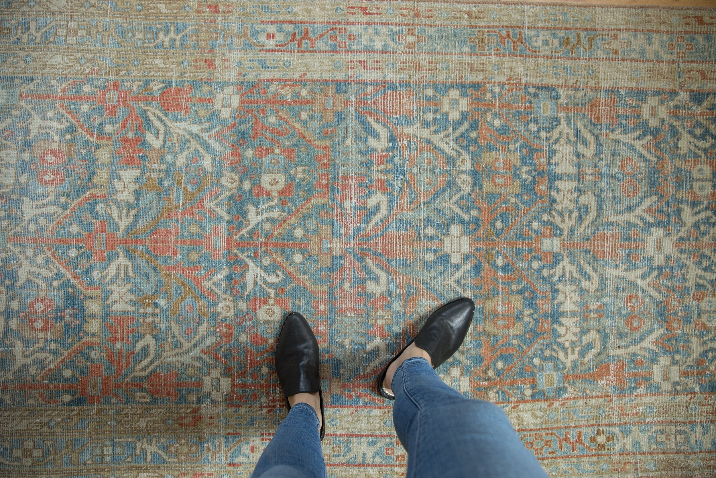 4x13.5 Vintage Distressed Hamadan Rug Runner by Old New House® - product image 2 for Resin Society