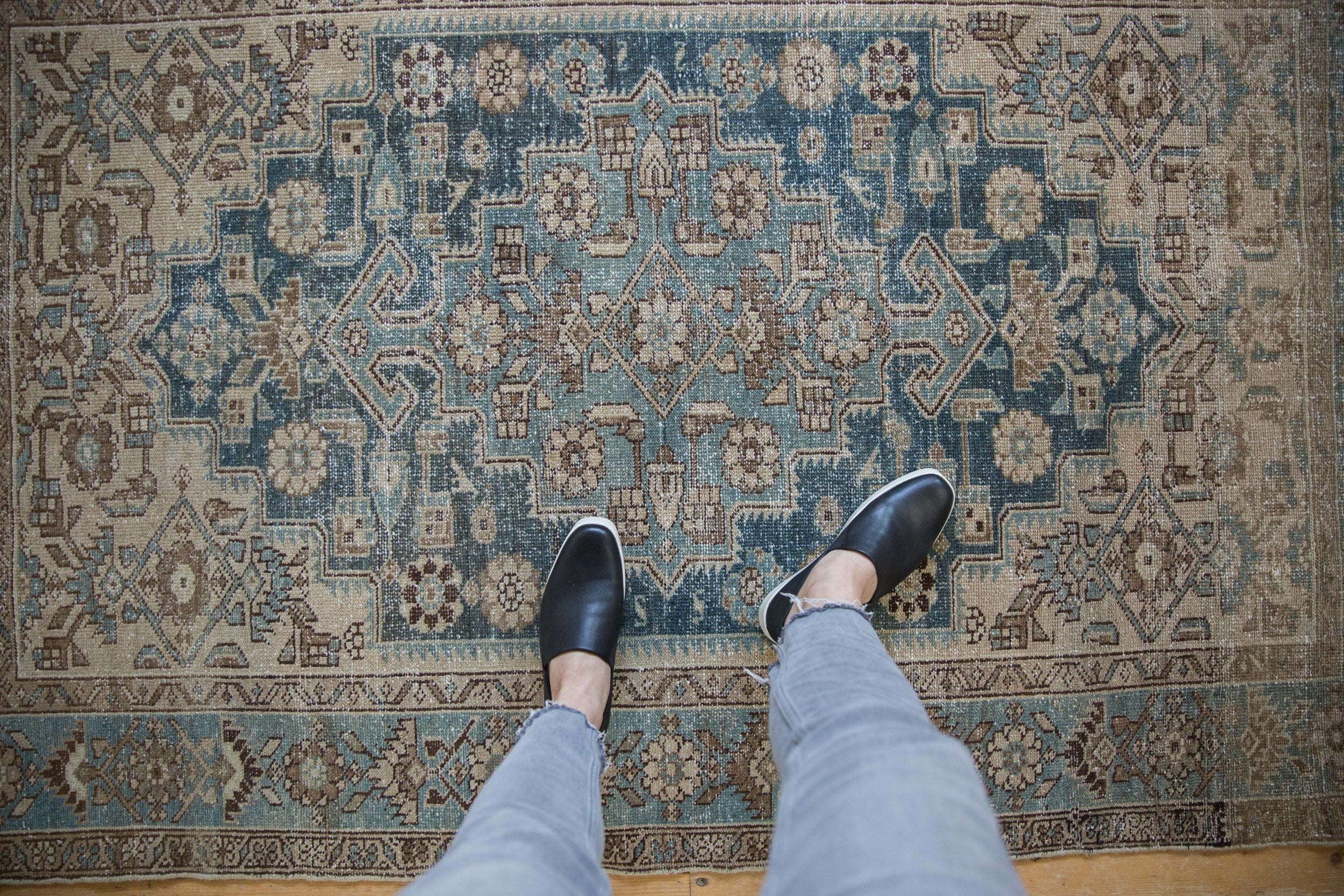 4x6.5 Vintage Distressed Hamadan Rug by Old New House® - product image 2 for Resin Society
