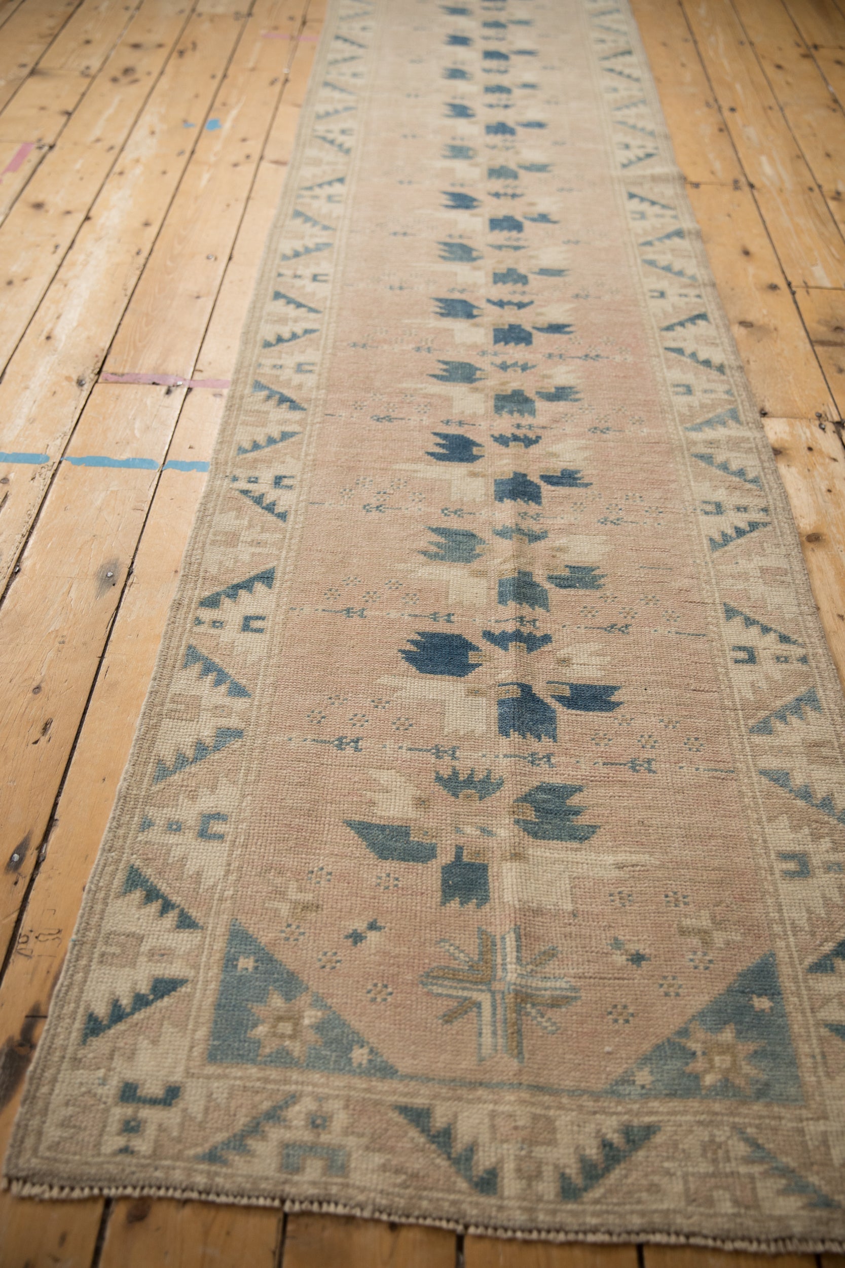 2.5x11.5 Vintage Distressed Oushak Rug Runner by Old New House® - product image 5 for Resin Society