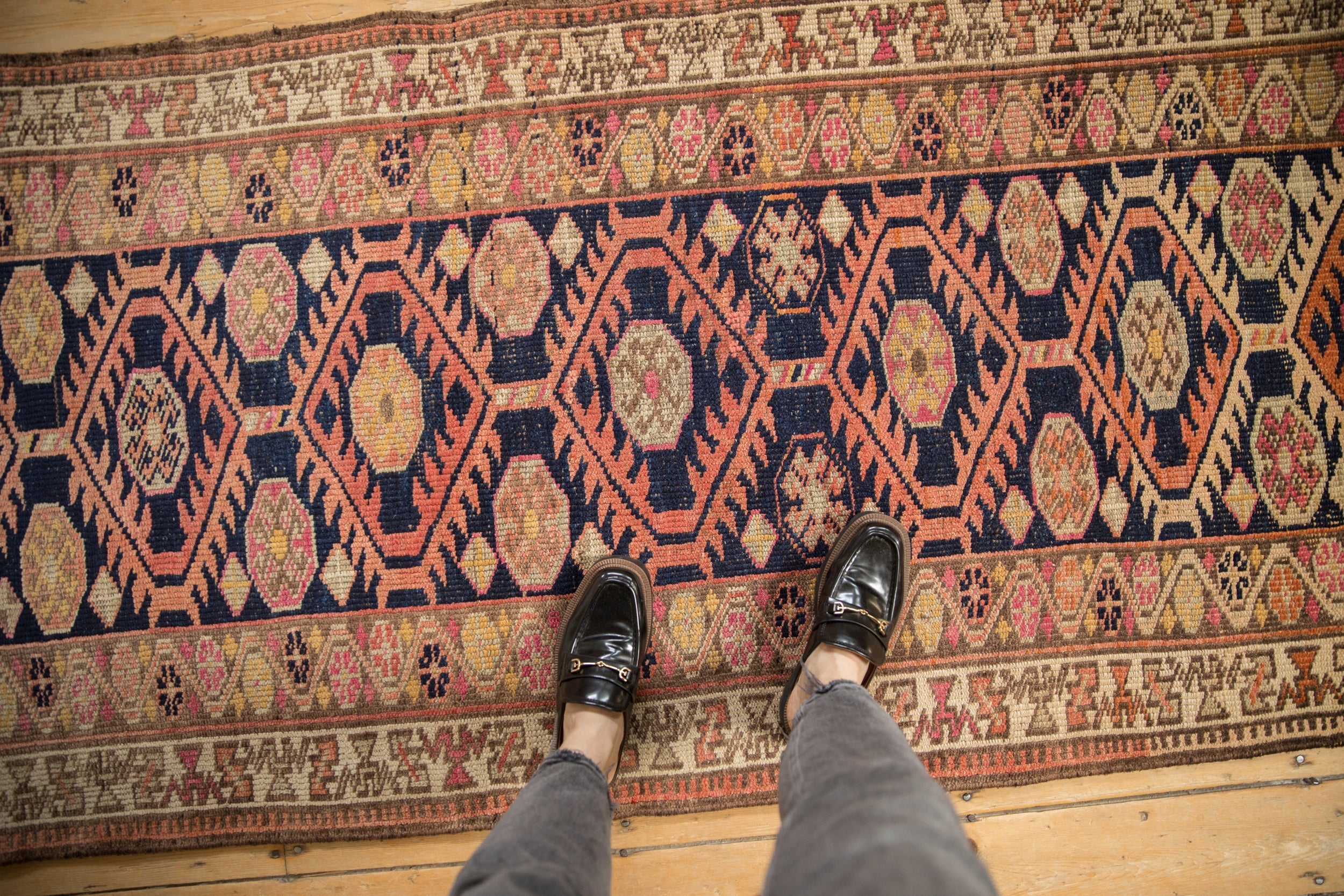 3.5x14 Vintage Distressed Kurd Rug Runner by Old New House® - product image 2 for Resin Society
