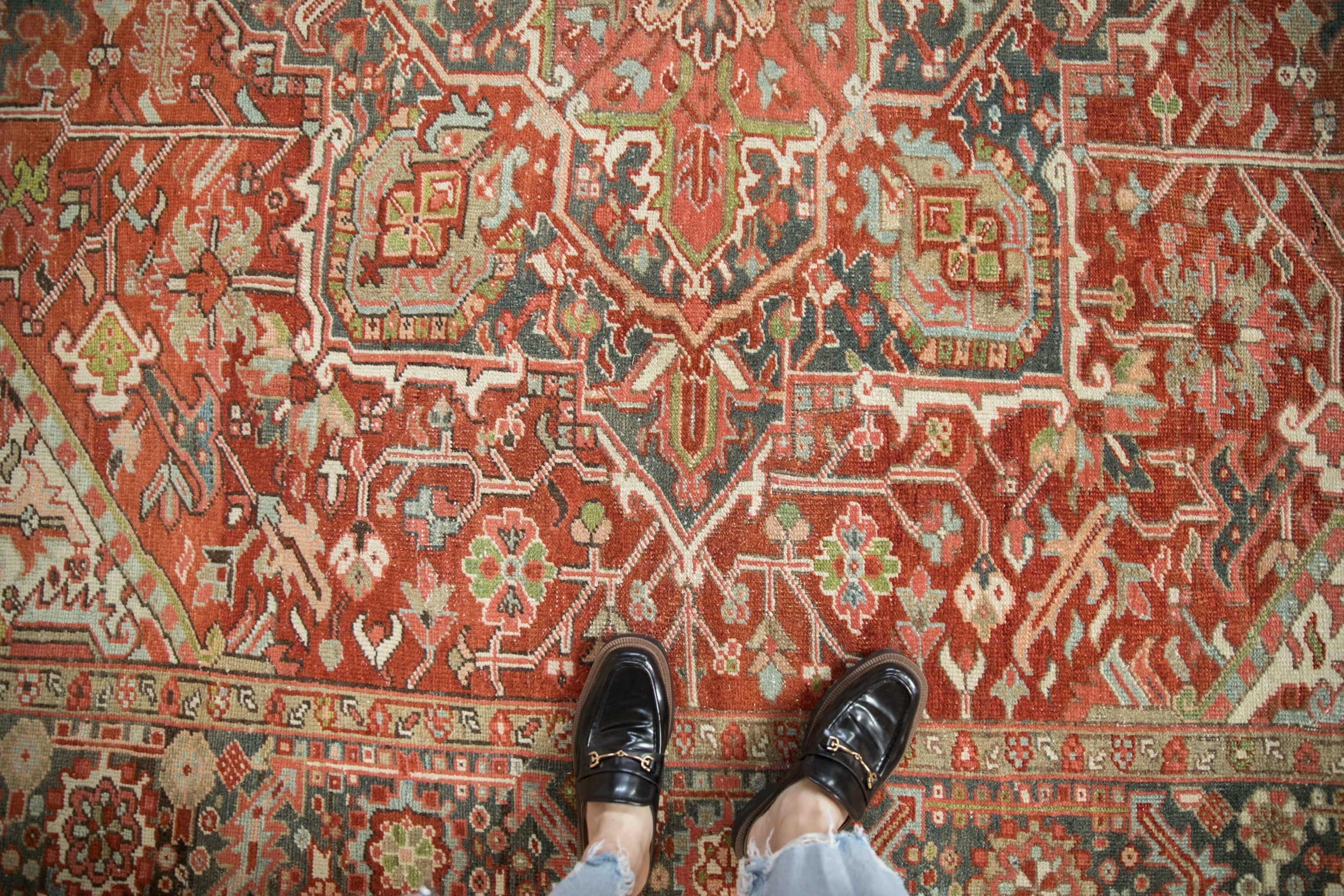 8x10.5 Vintage Distressed Heriz Carpet by Old New House® - product image 2 for Resin Society