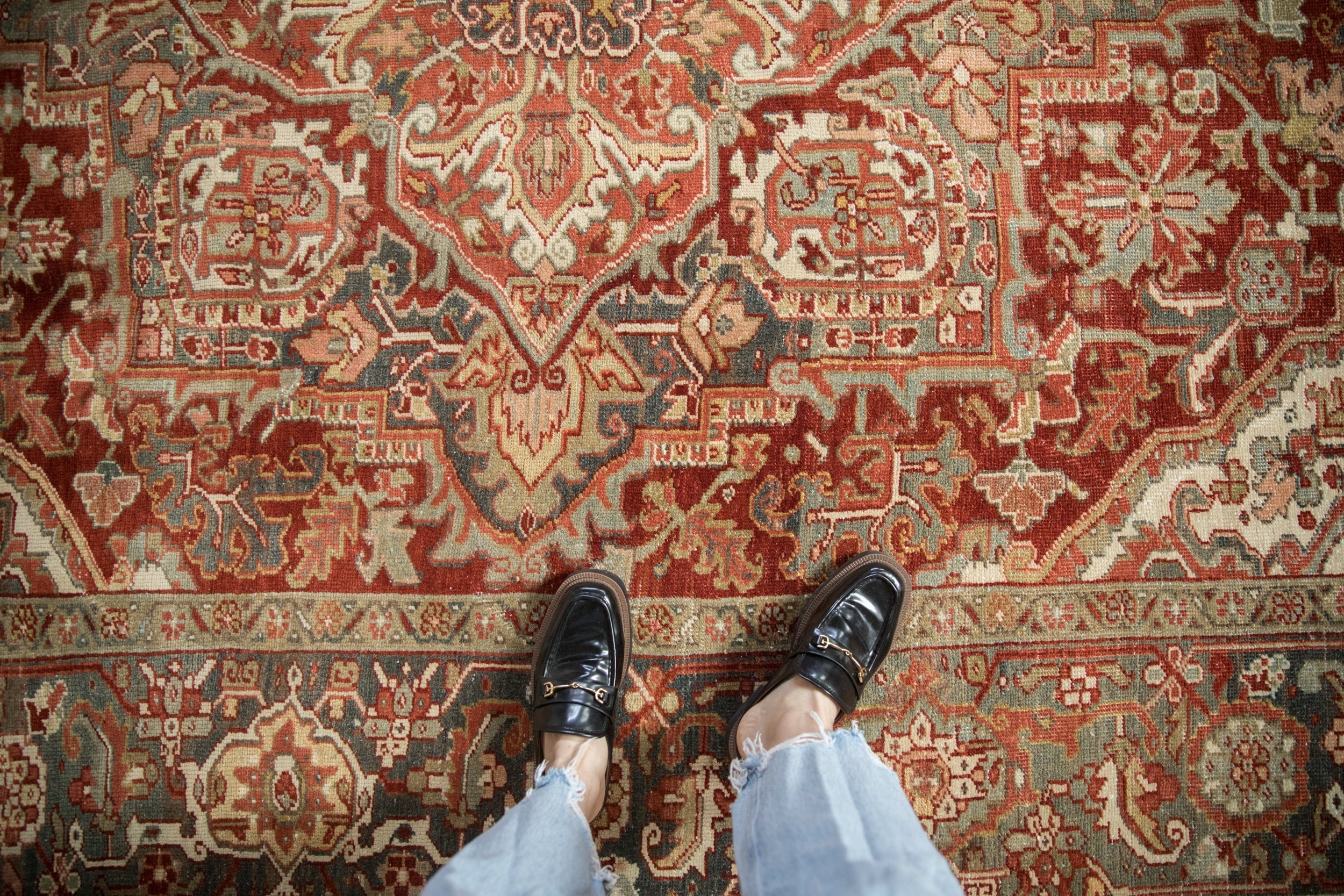 8x11 Vintage Distressed Heriz Carpet by Old New House® - product image 2 for Resin Society