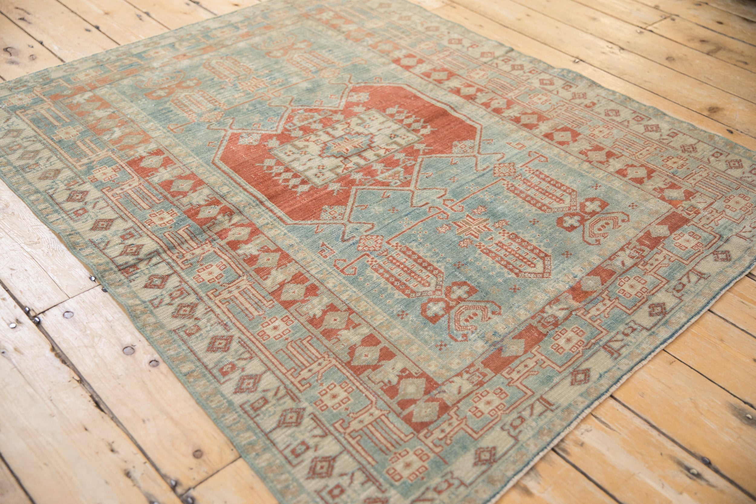 4x4.5 Vintage Distressed Oushak Square Rug by Old New House® - product image 7 for Resin Society