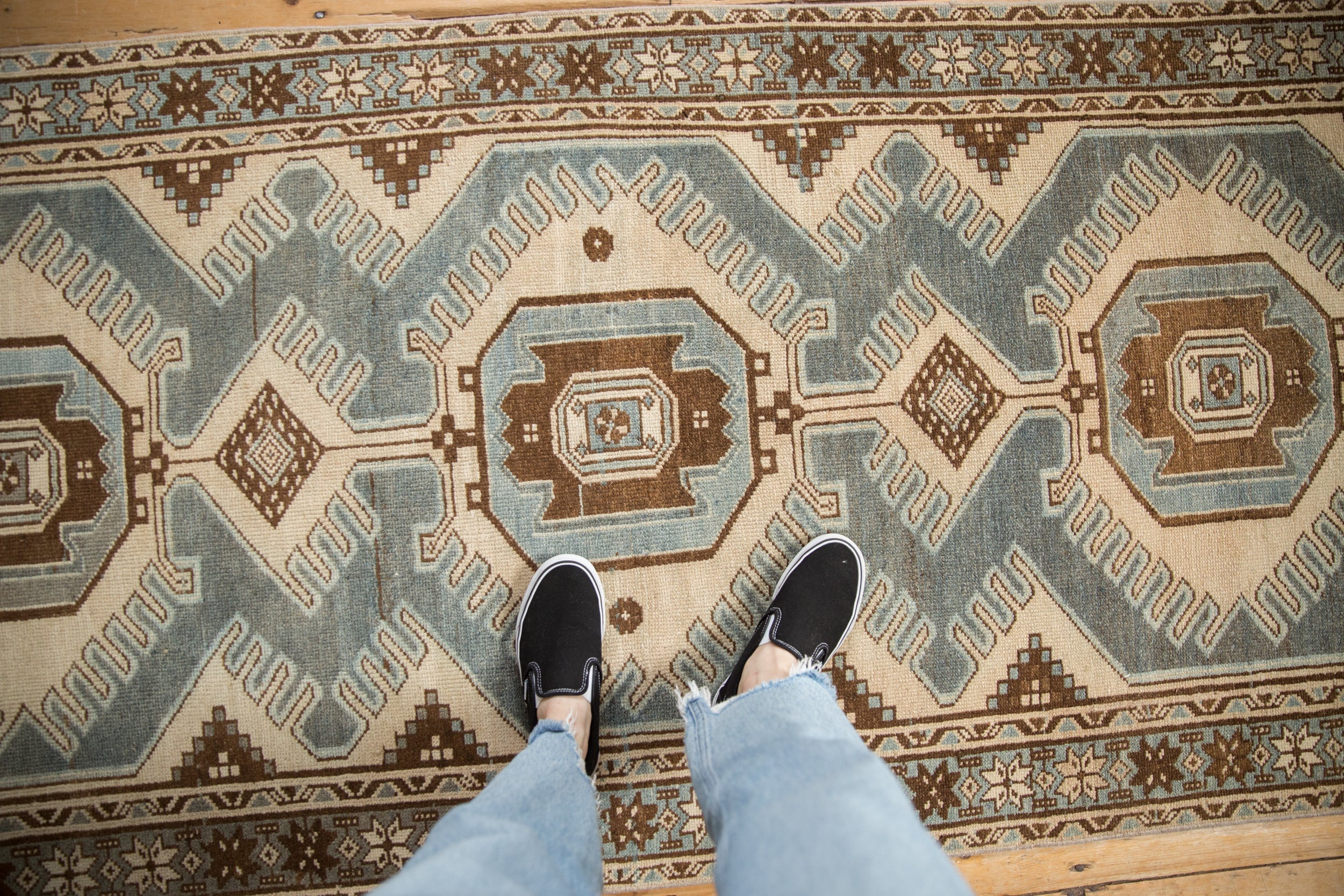 3.5x10 Vintage Distressed Malayer Rug Runner by Old New House® - product image 2 for Resin Society