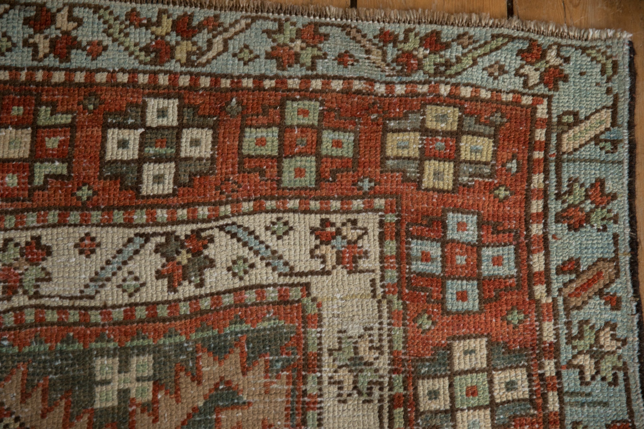3.5x12.5 Vintage Distressed Karaja Rug Runner by Old New House® - product image 3 for Resin Society