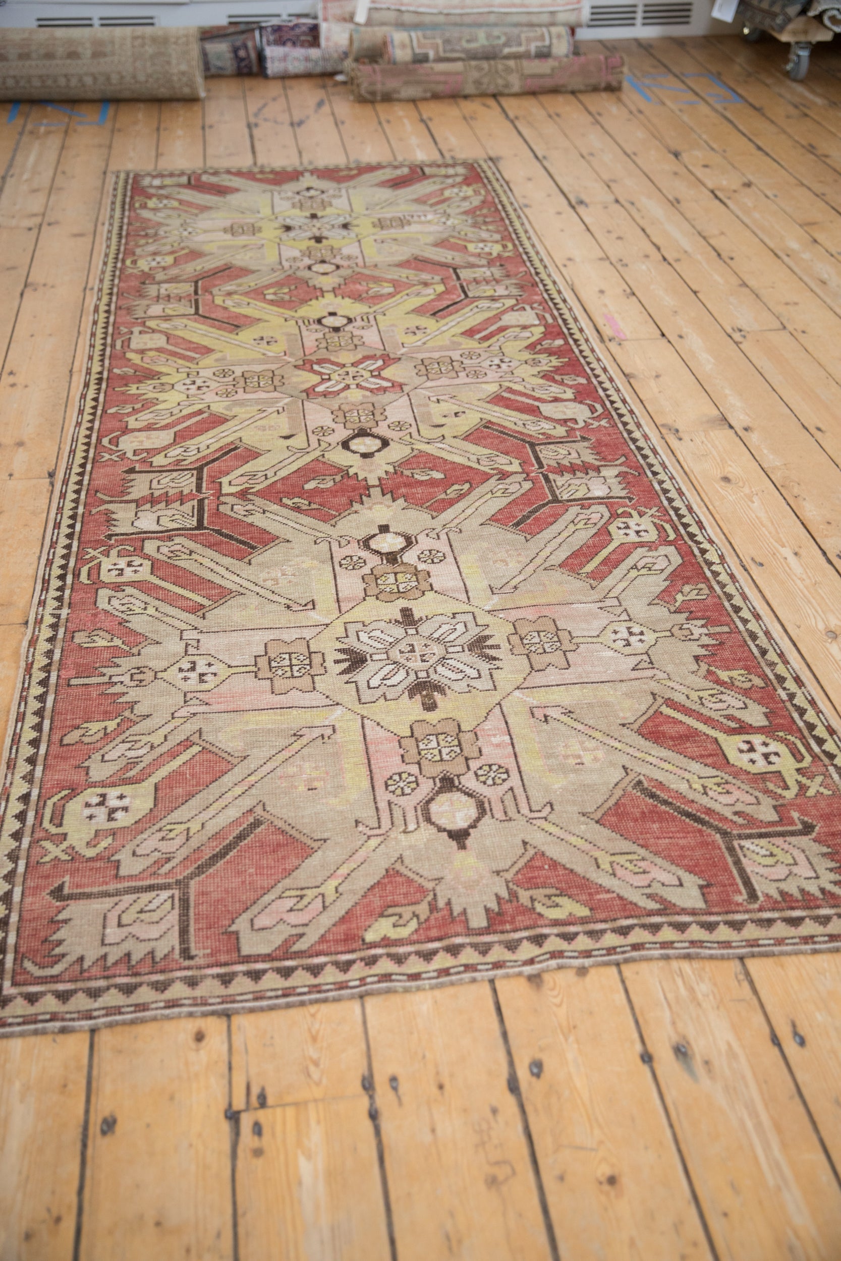 3.5x9 Antique Distressed Kazak Rug Runner by Old New House® - product image 4 for Resin Society