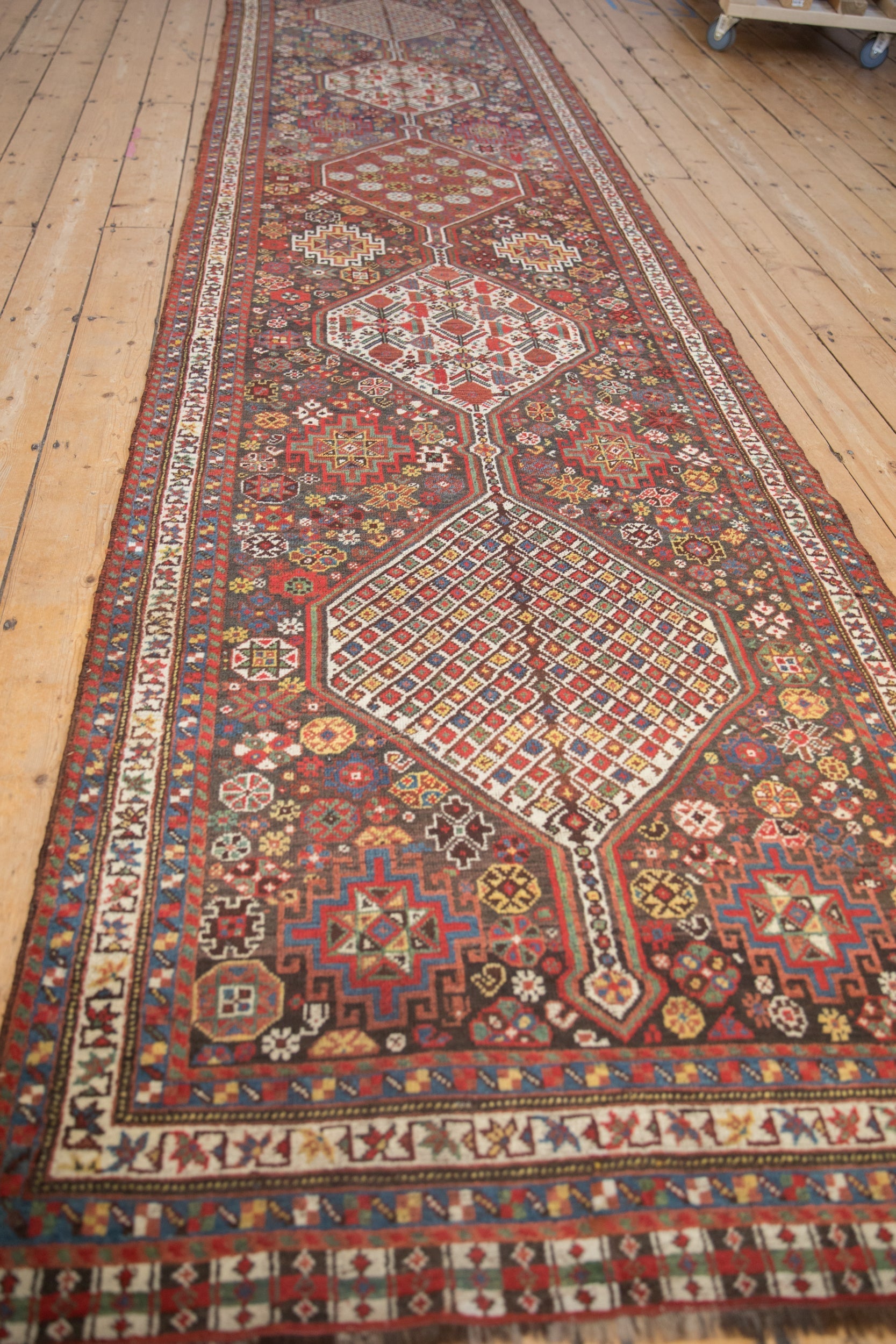 3.5x15 Antique Qashqai Rug Runner by Old New House® - product image 4 for Resin Society