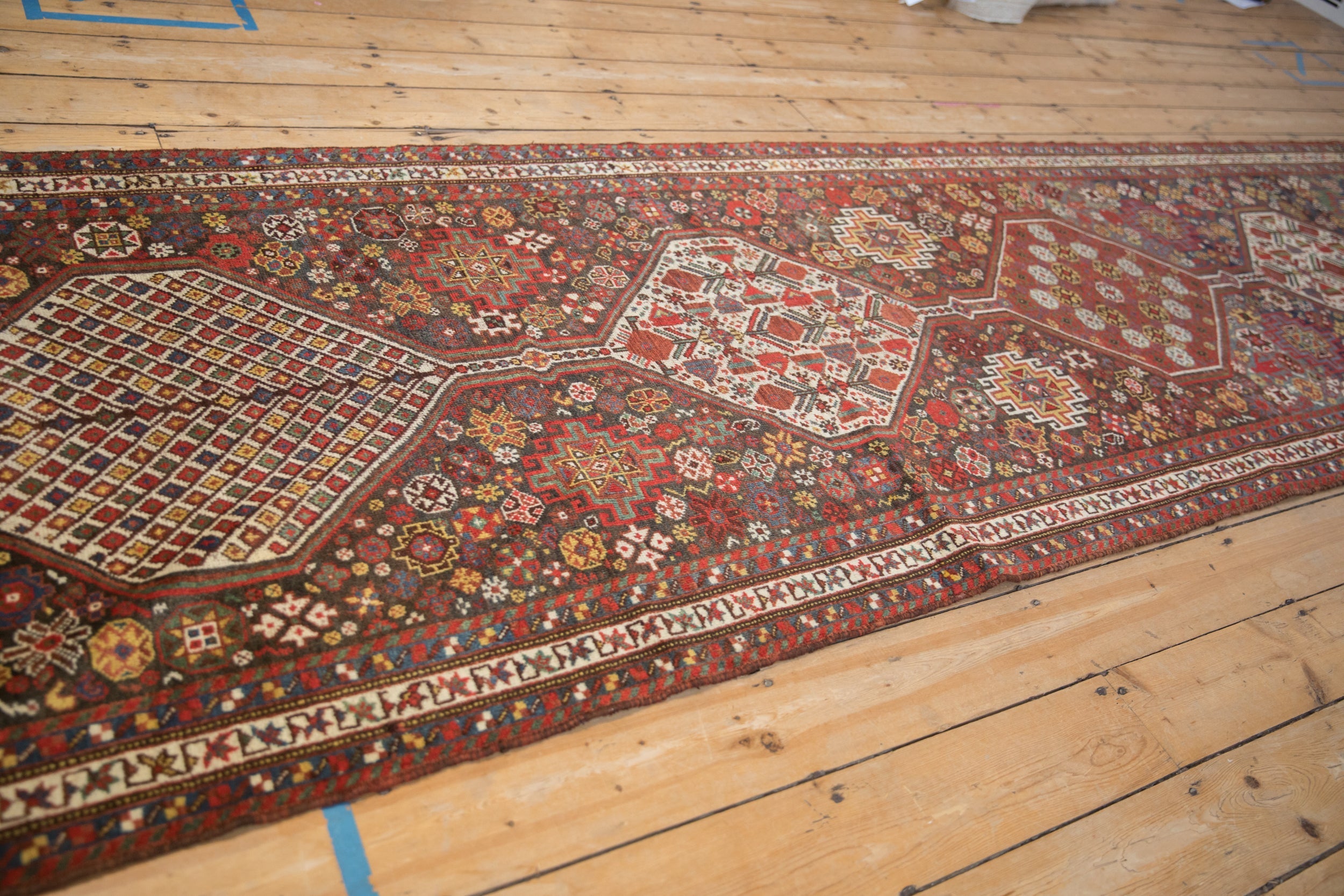 3.5x15 Antique Qashqai Rug Runner by Old New House® - product image 7 for Resin Society