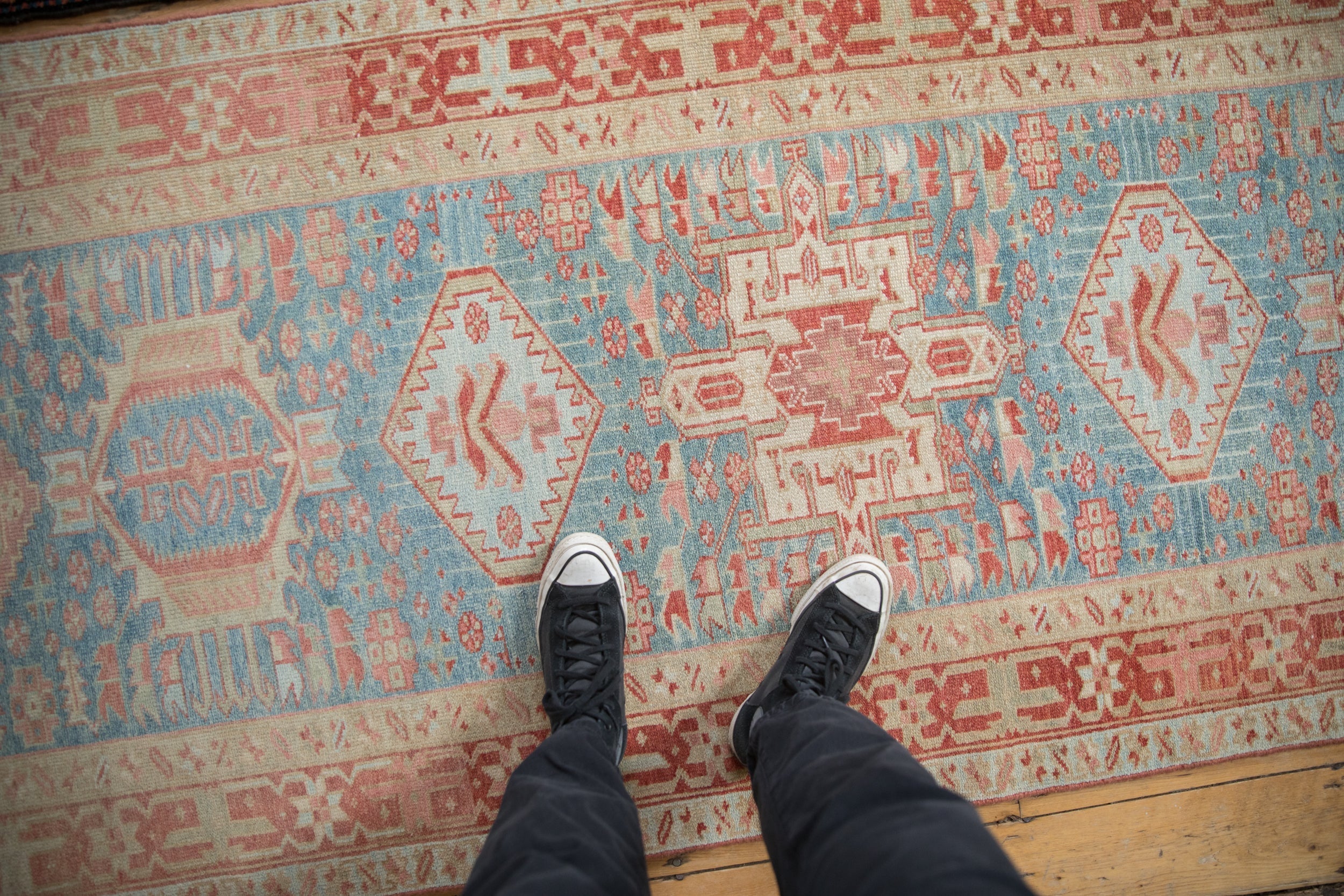 3.5x15 Vintage Distressed Karaja Rug Runner by Old New House® - product image 2 for Resin Society