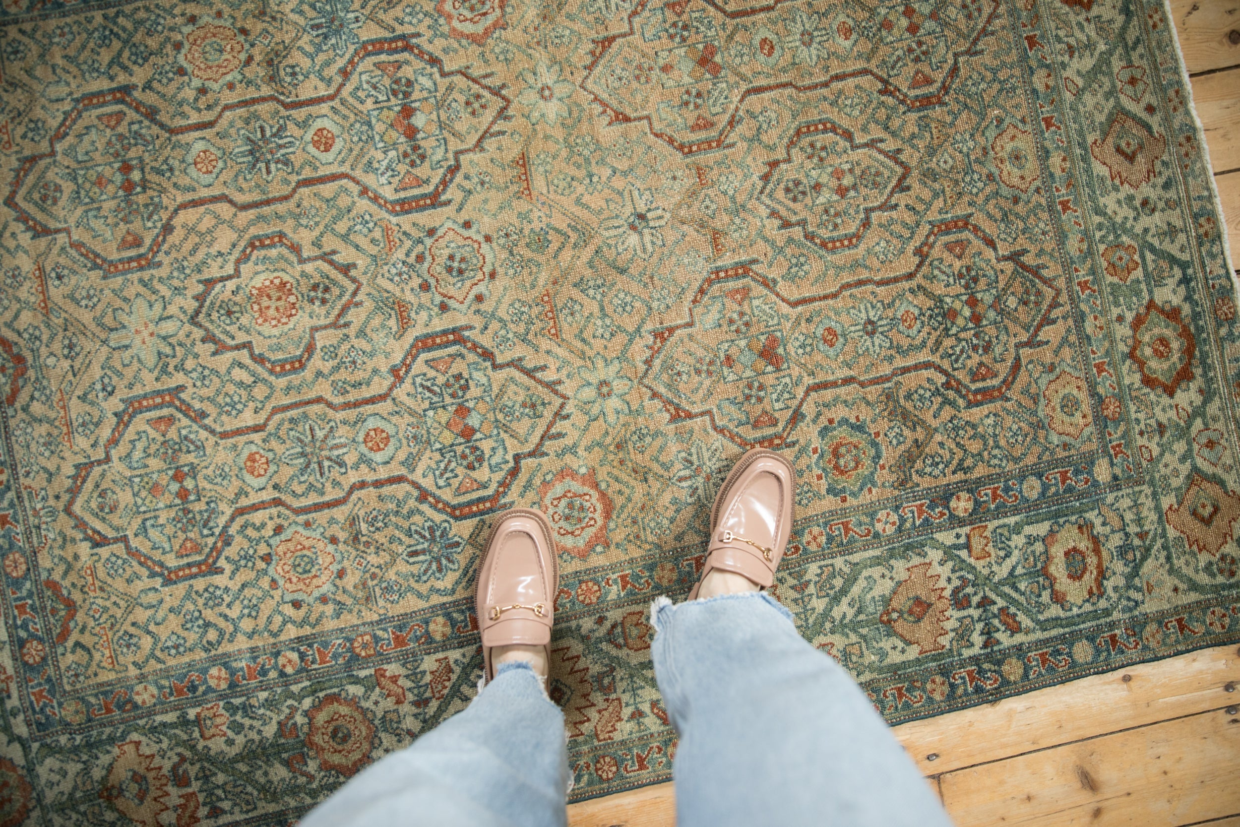 RESERVED 4.5x6 Vintage Distressed Malayer Rug