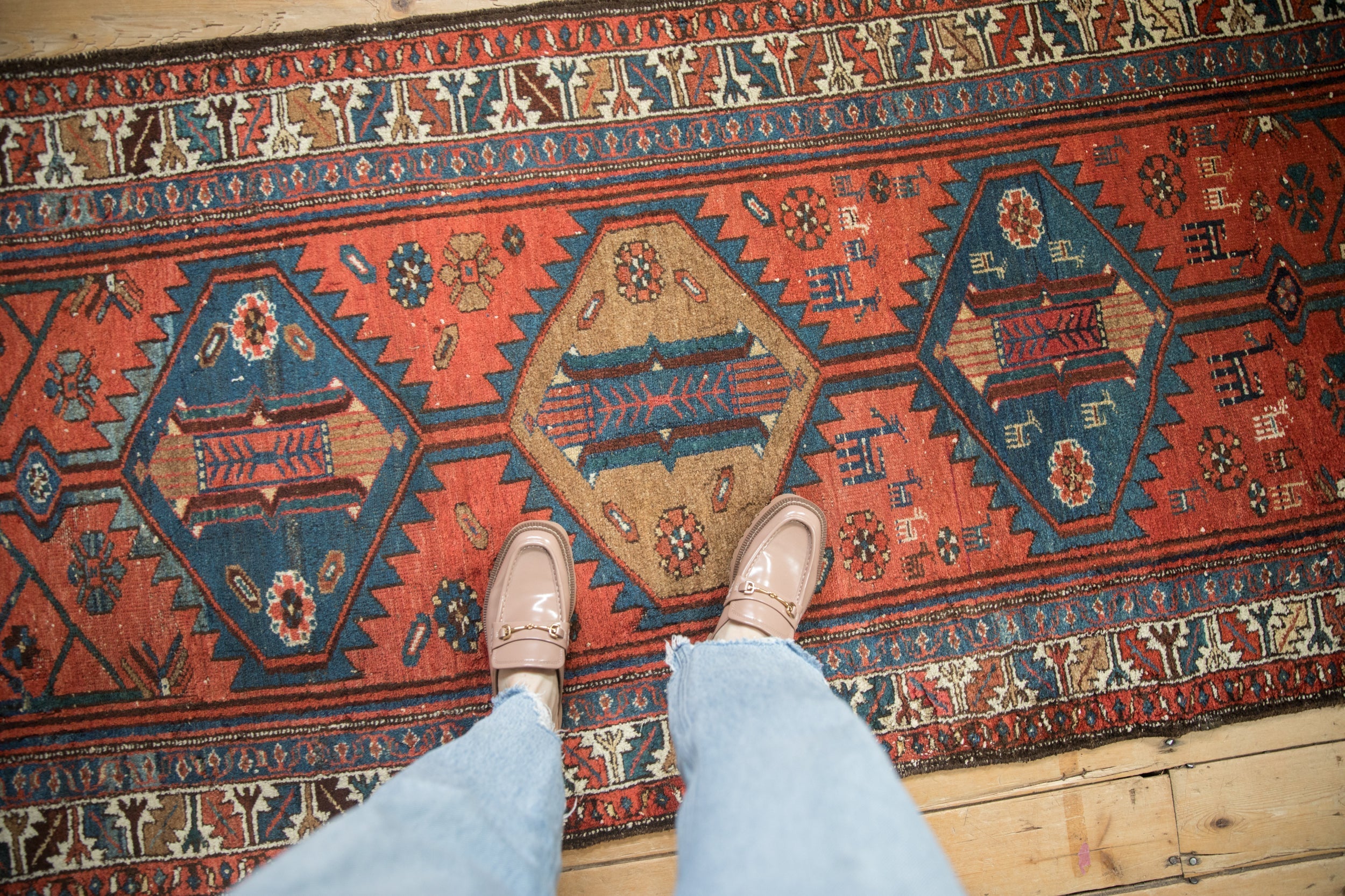 3.5x9 Vintage Kurdish Hamadan Rug Runner by Old New House® - product image 2 for Resin Society