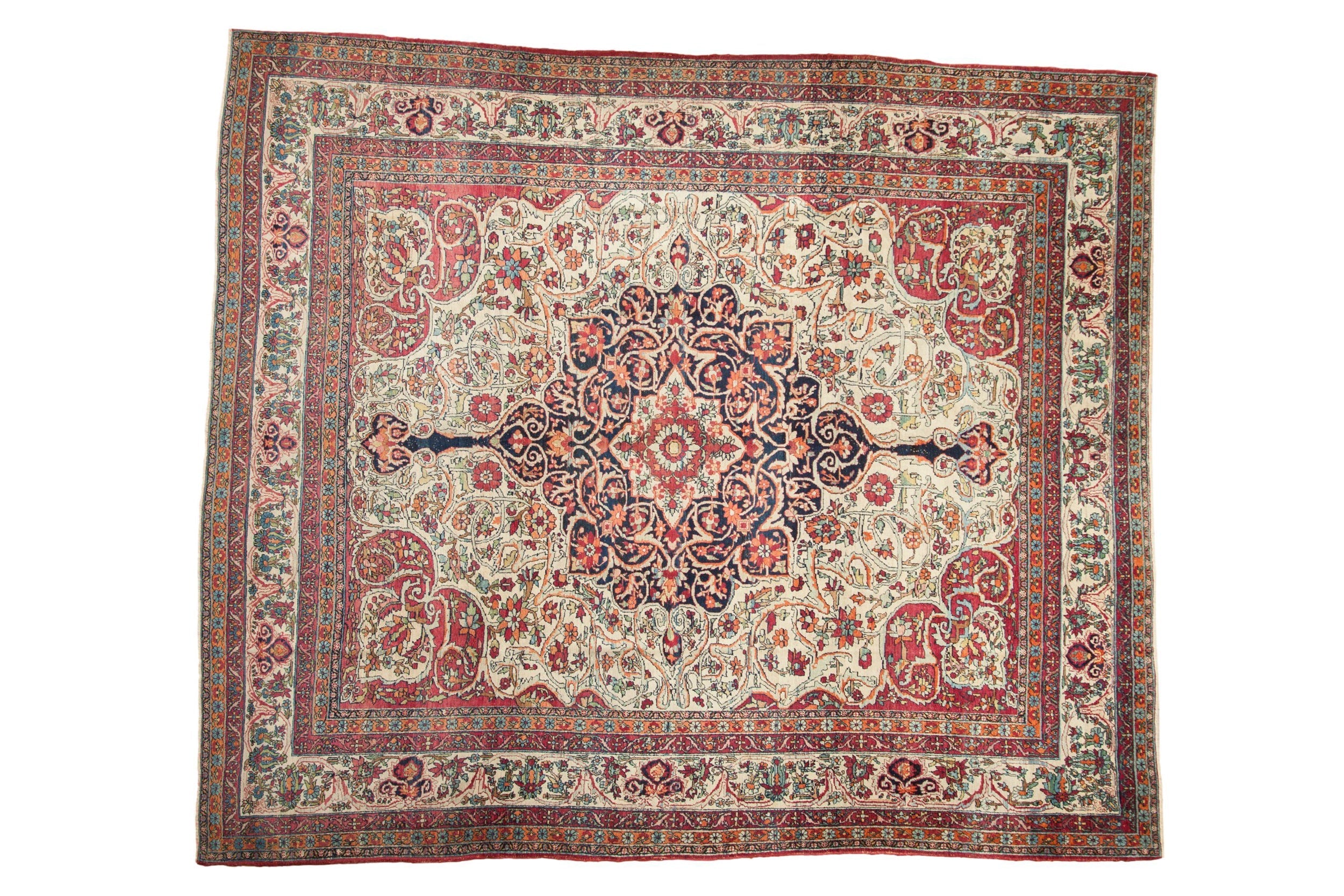 9x10 Antique Fine Kerman Square Carpet by Old New House® - main product image for Resin Society