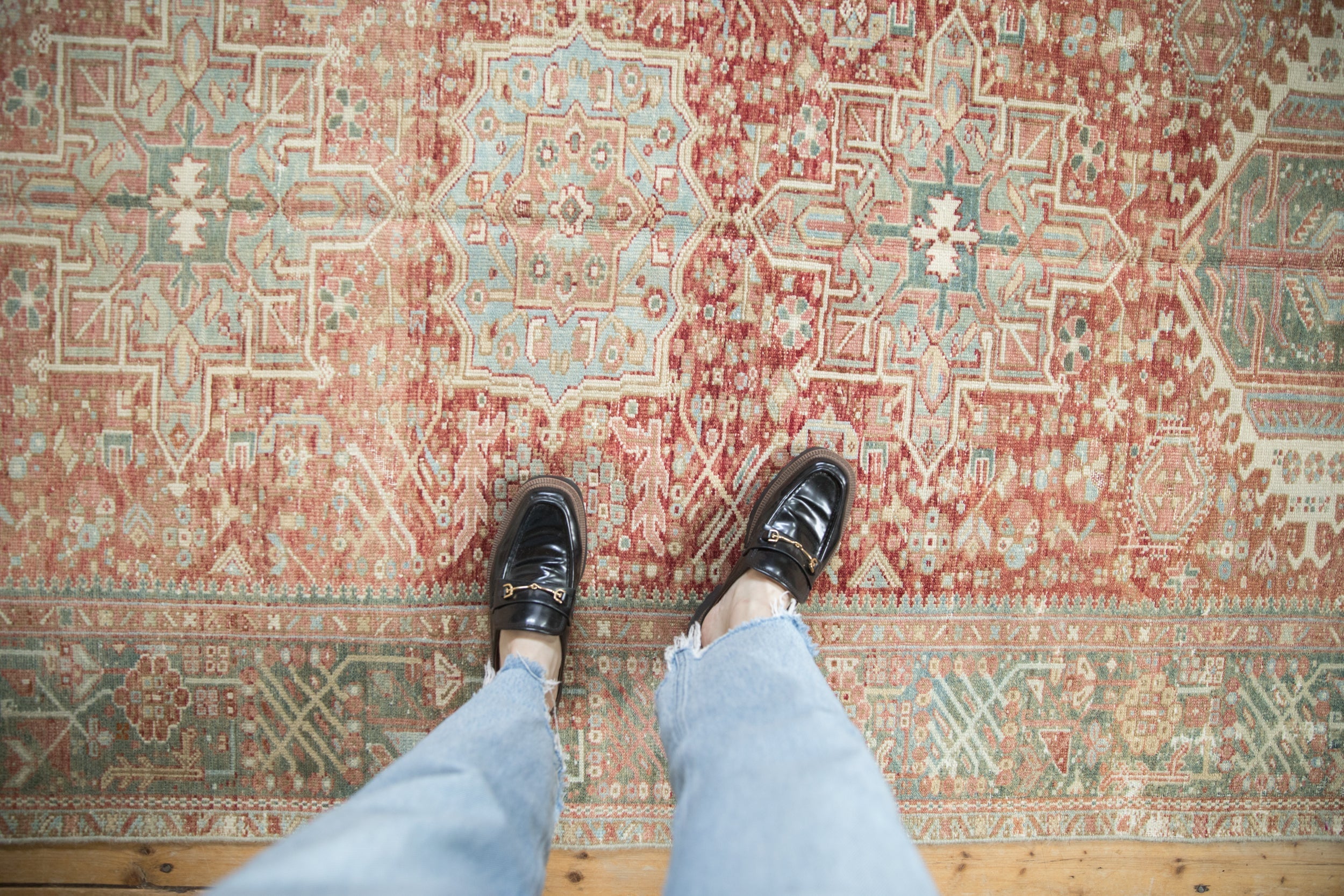 4.5x12 Vintage Distressed Karaja Rug Runner by Old New House® - product image 2 for Resin Society