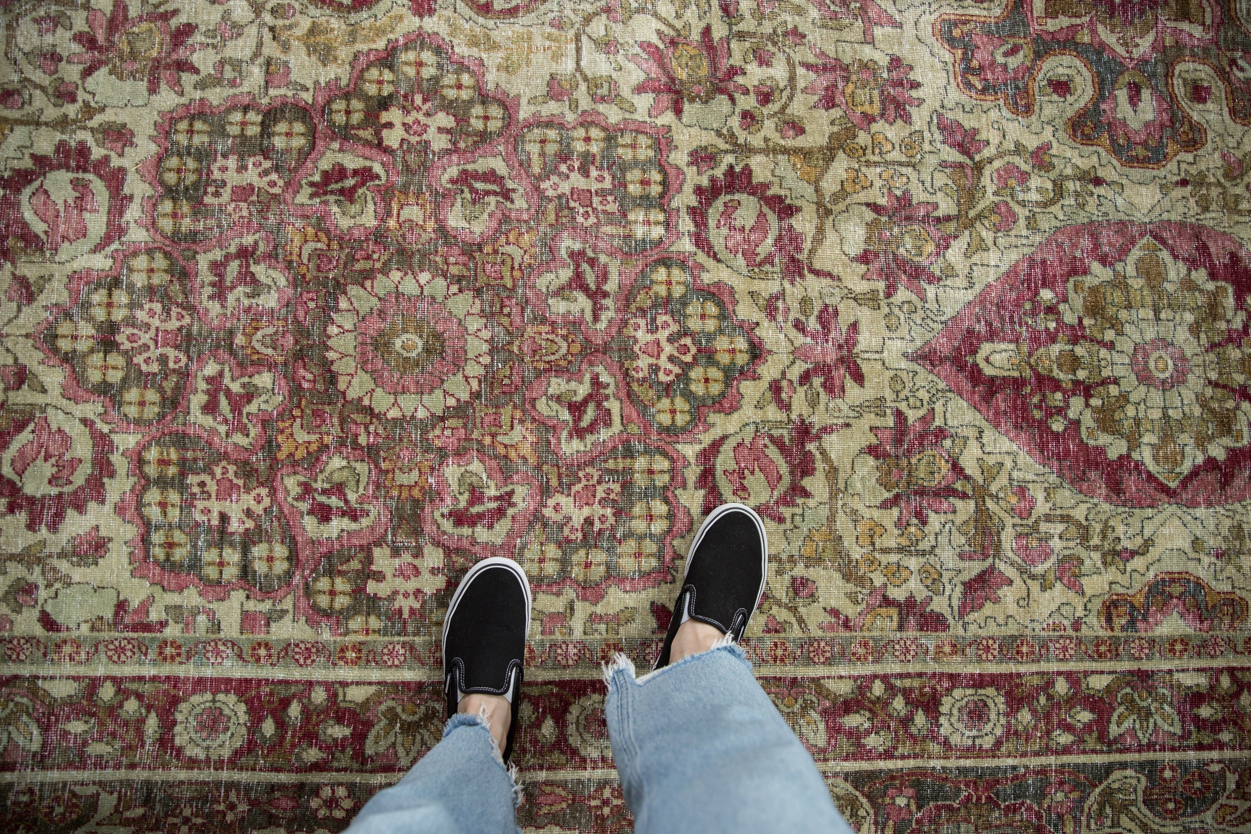 10x15.5 Antique Distressed Kerman Carpet by Old New House® - product image 2 for Resin Society