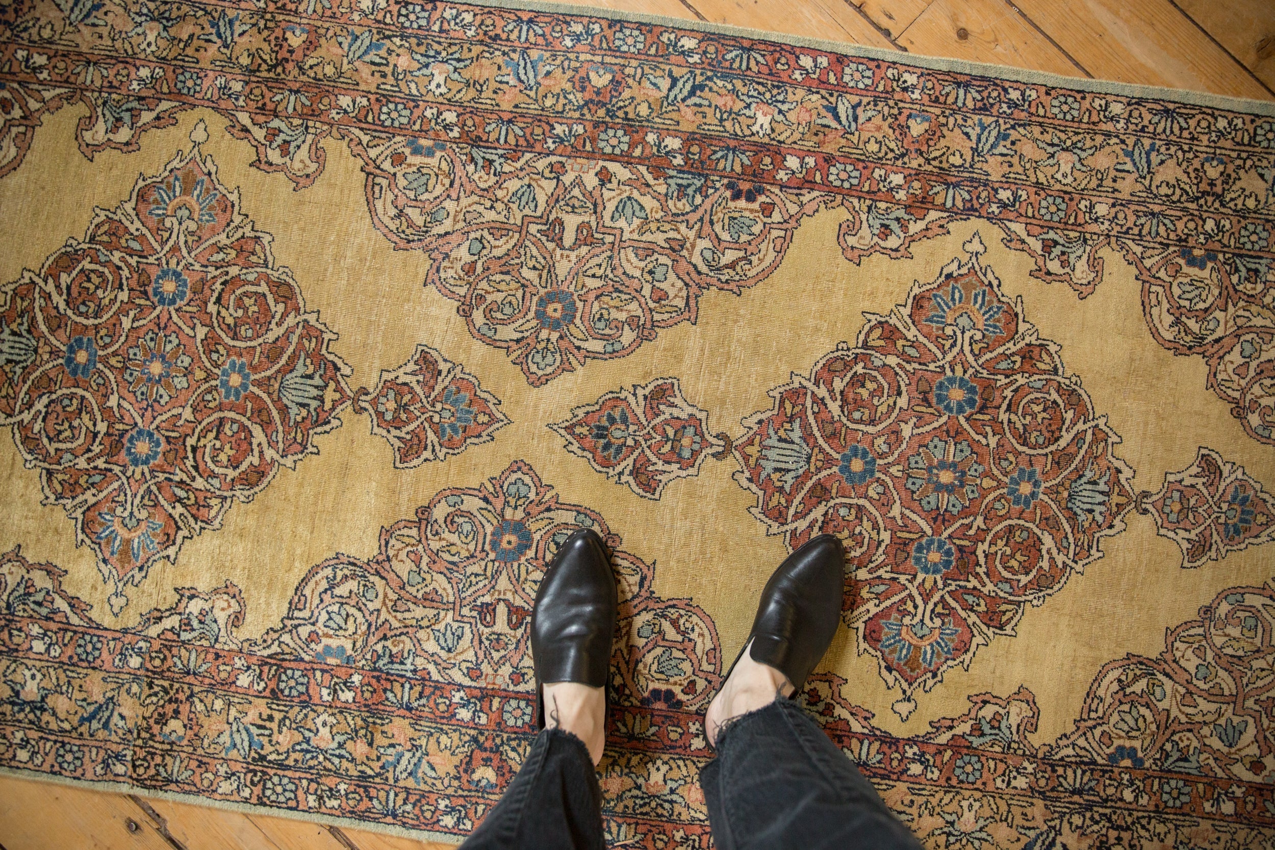 RESERVED 3.5x16 Vintage Tea Washed Kerman Rug Runner