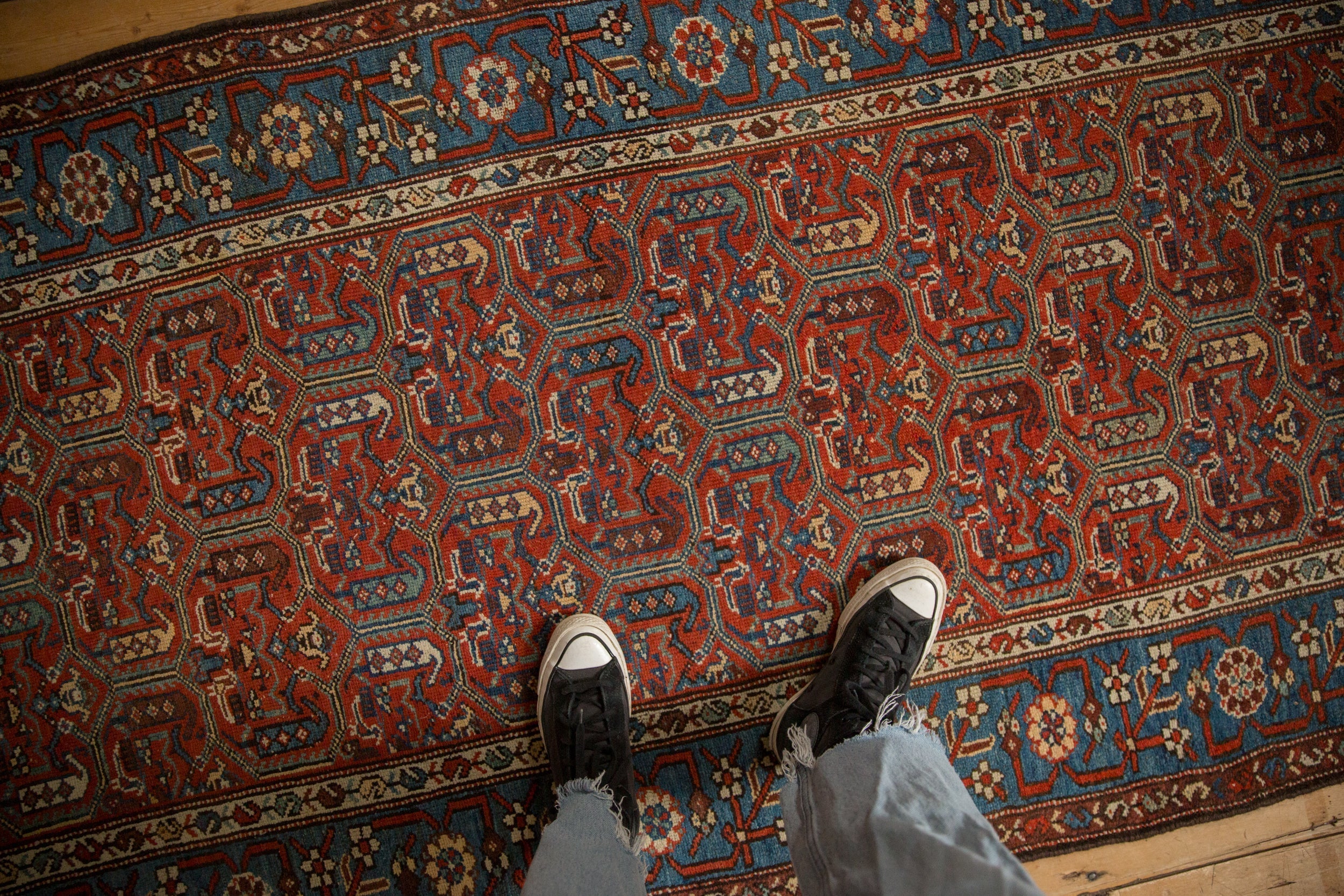 3.5x9.5 Antique Fine Kurdish Hamadan Rug Runner by Old New House® - product image 2 for Resin Society