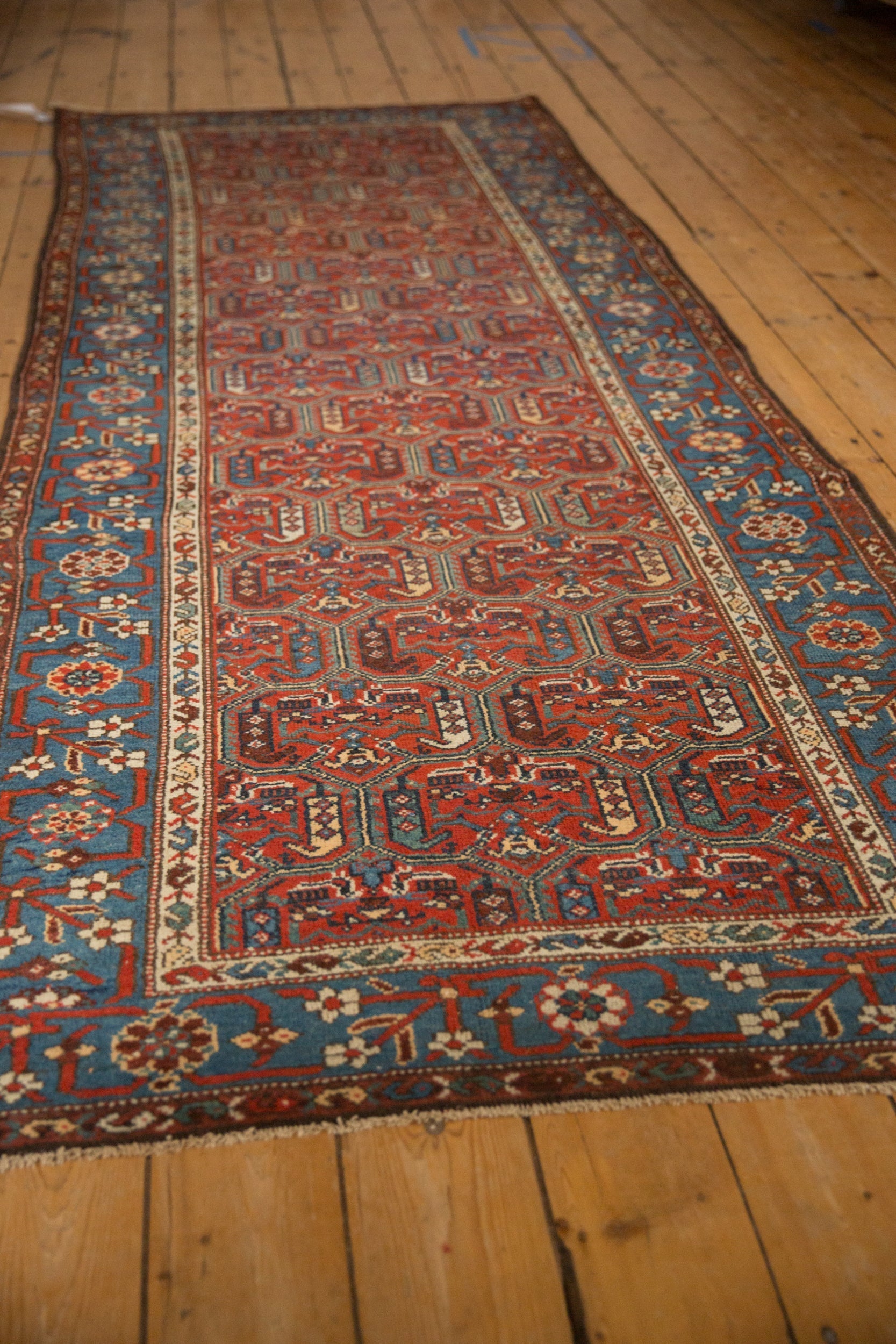 3.5x9.5 Antique Fine Kurdish Hamadan Rug Runner by Old New House® - product image 4 for Resin Society