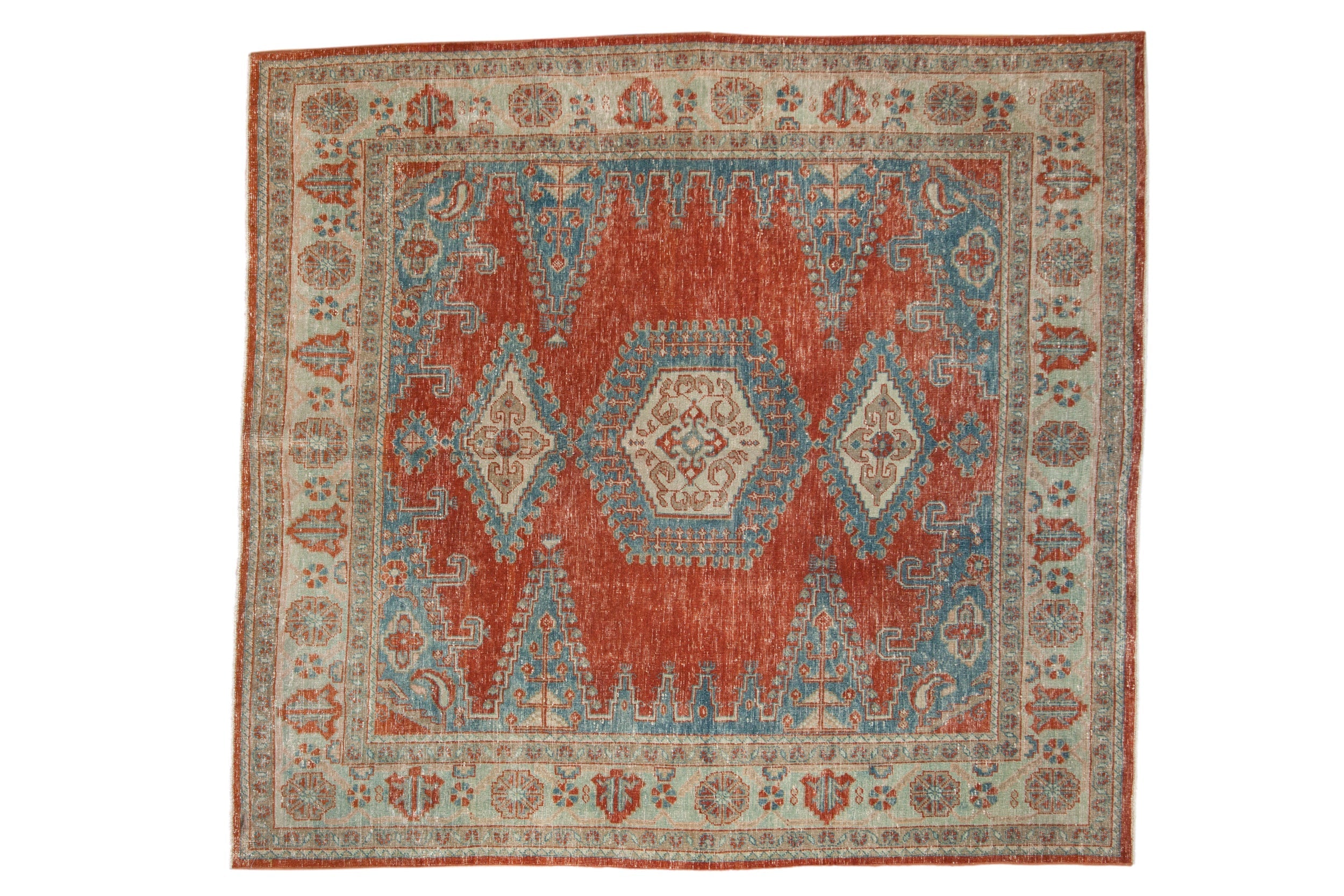 6.5x7 Vintage Distressed Veece Square Carpet by Old New House® - main product image for Resin Society