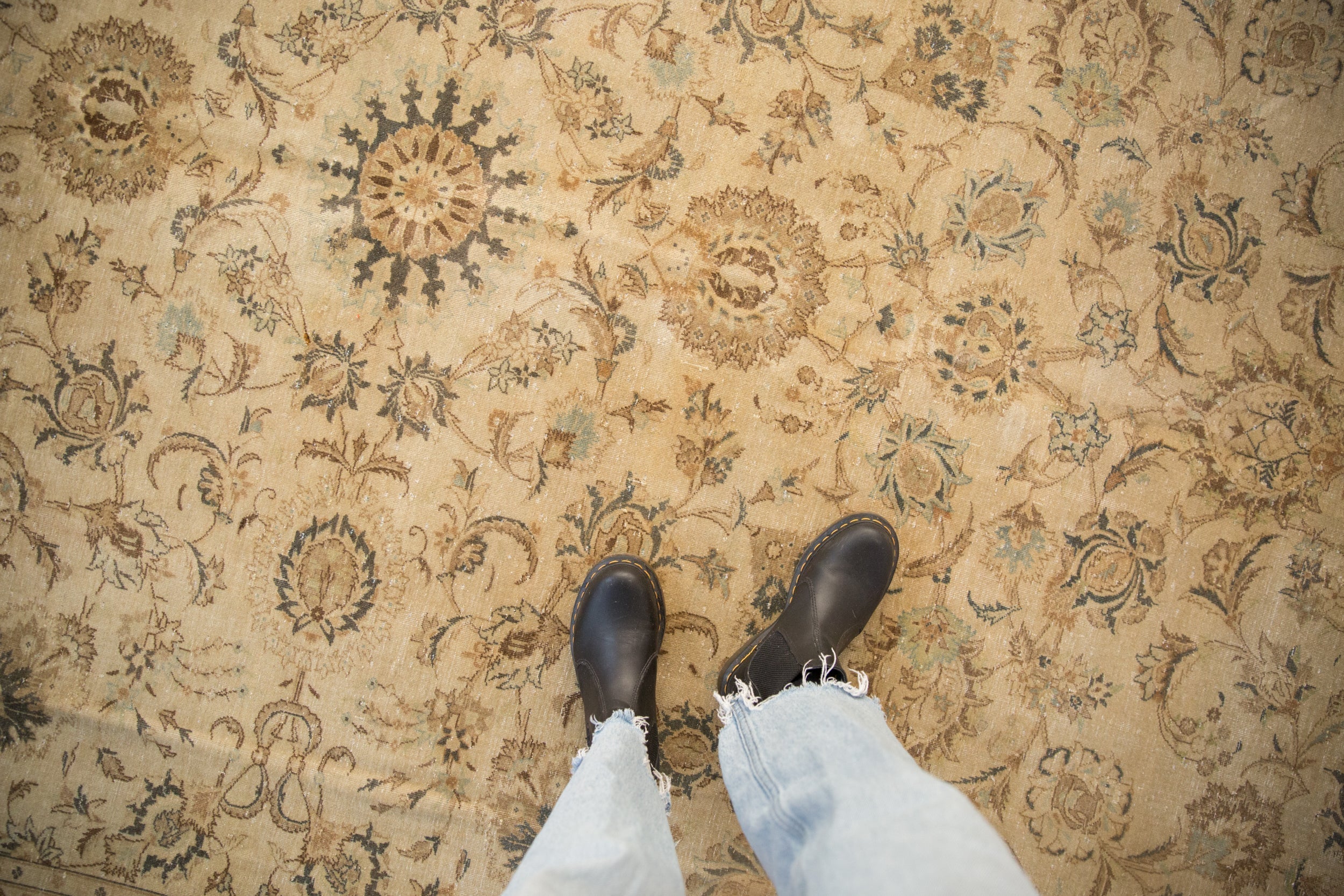 8.5x11.5 Vintage Distressed Kashan Carpet by Old New House® - product image 2 for Resin Society