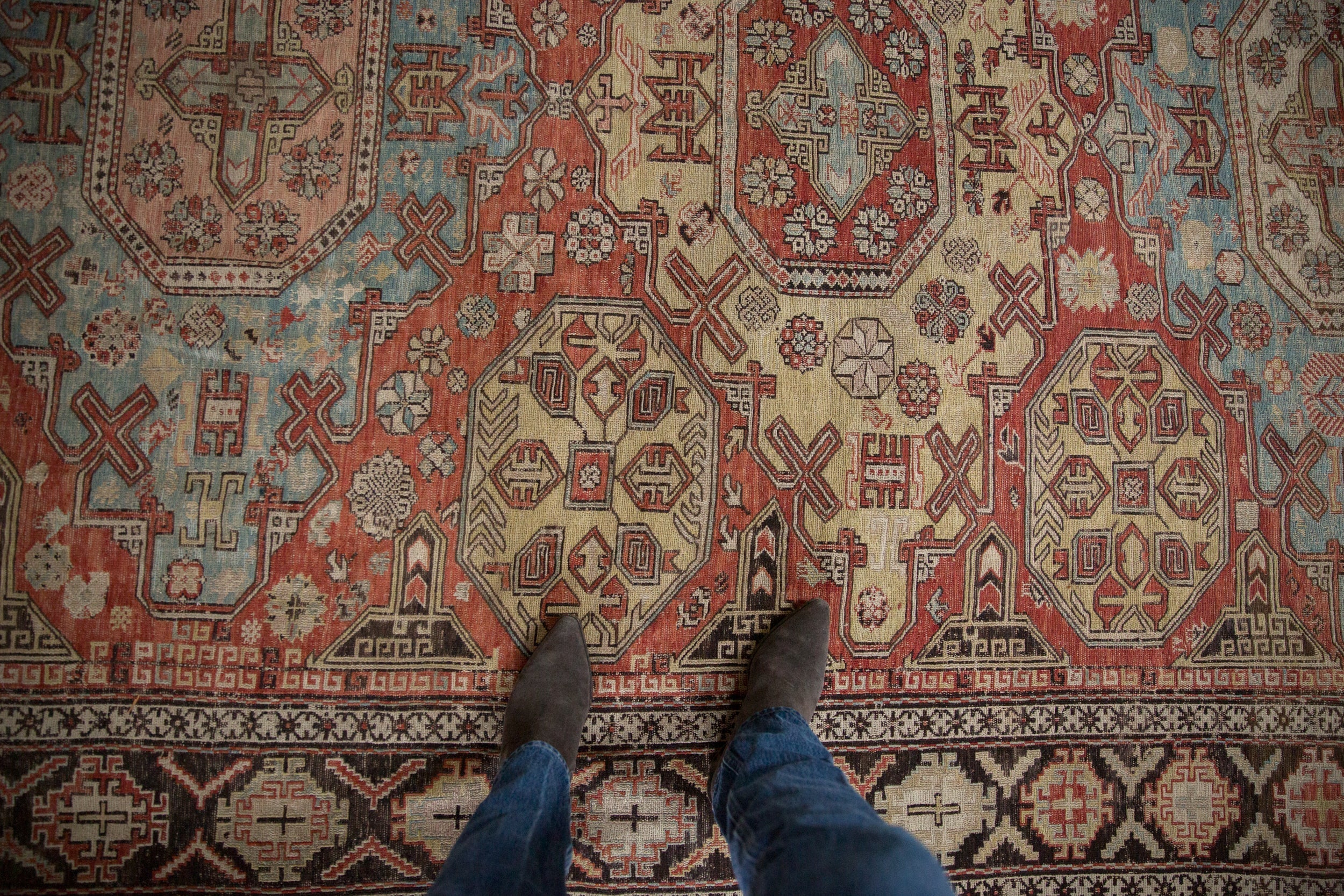 7x10 Antique Caucasian Soumac Carpet by Old New House® - product image 2 for Resin Society