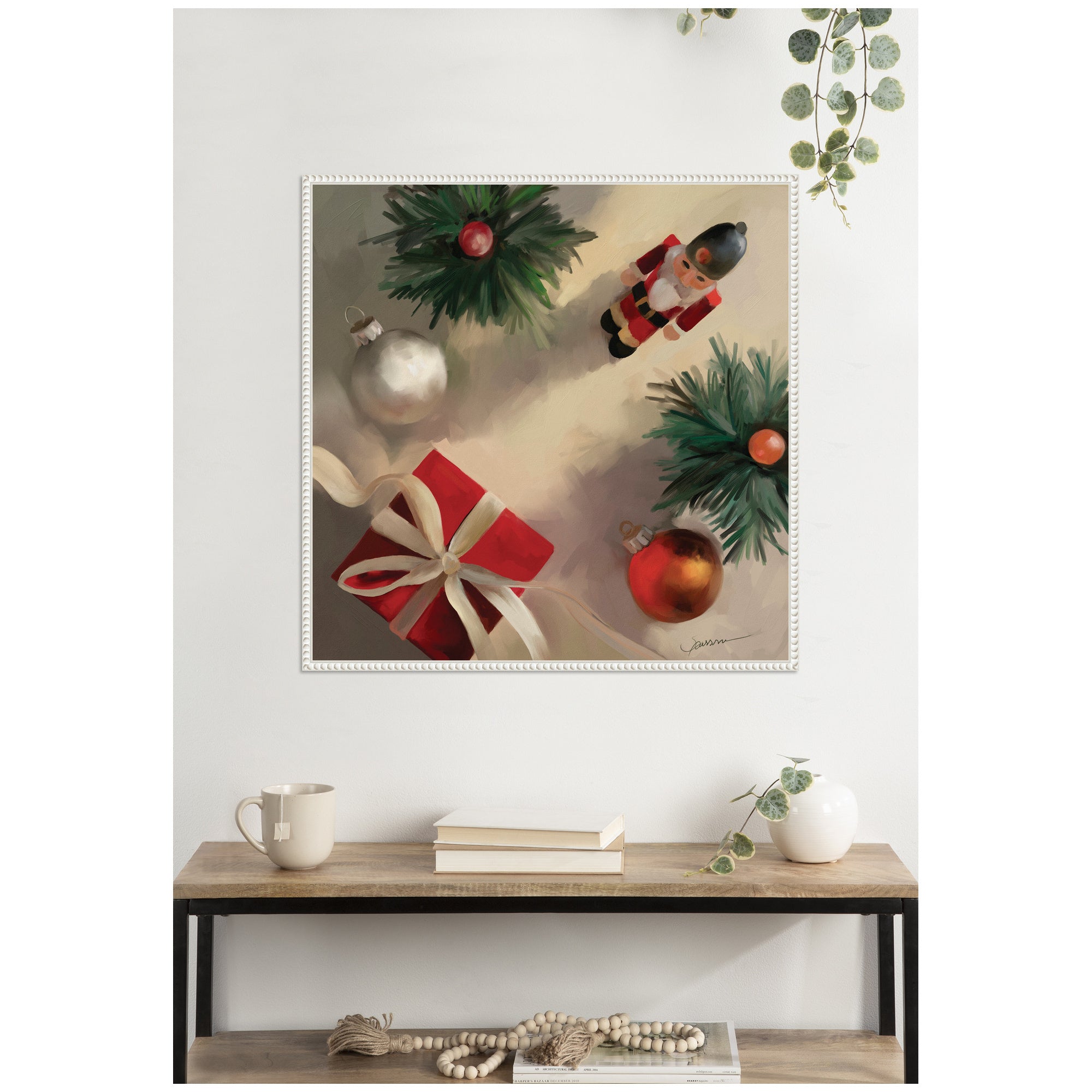 Tis The Holiday Season by Mary Sparrow Framed Canvas Wall Art Print