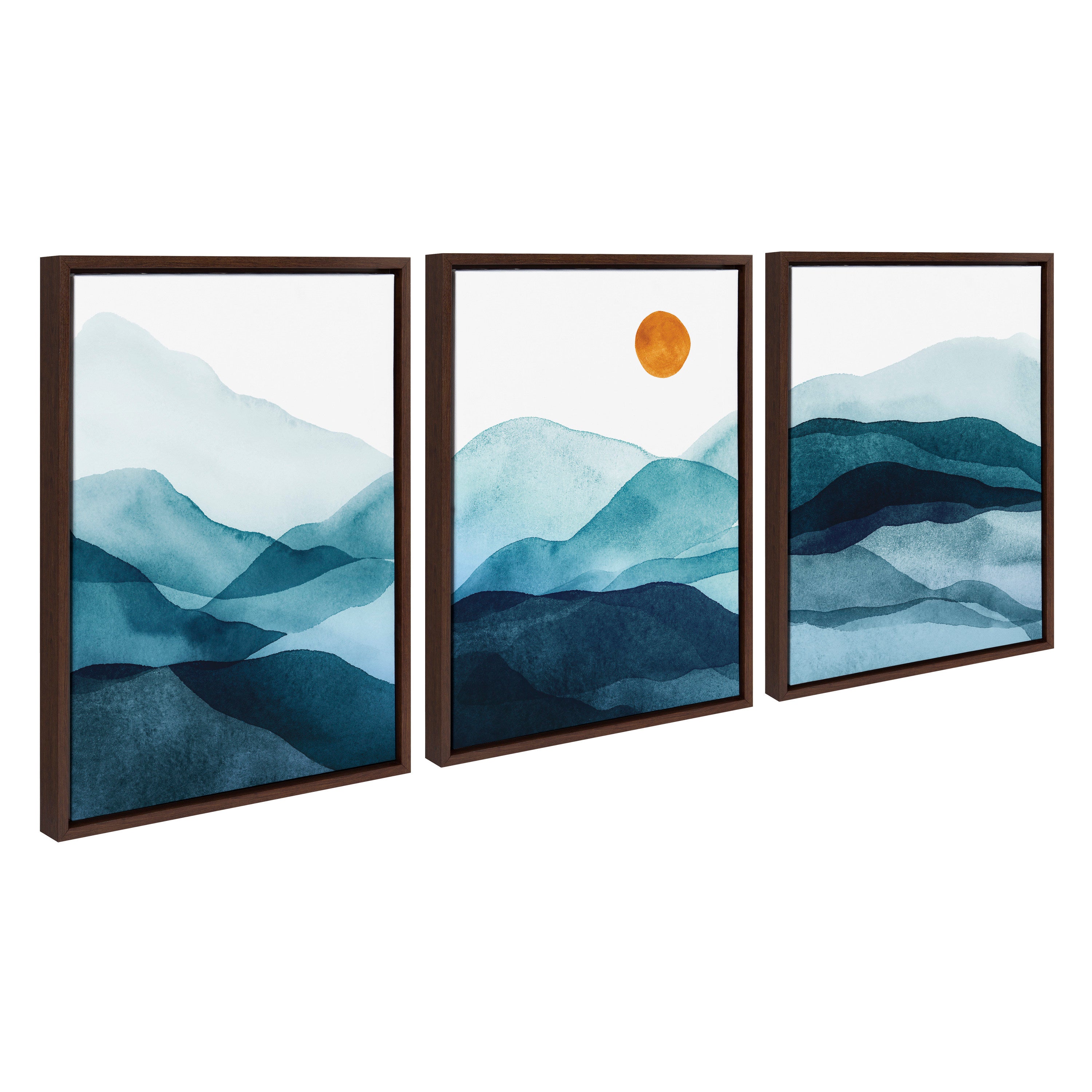 Sylvie Blue Mountain Range Framed Canvas Set by kateandlaurel - product image 2 for Resin Society