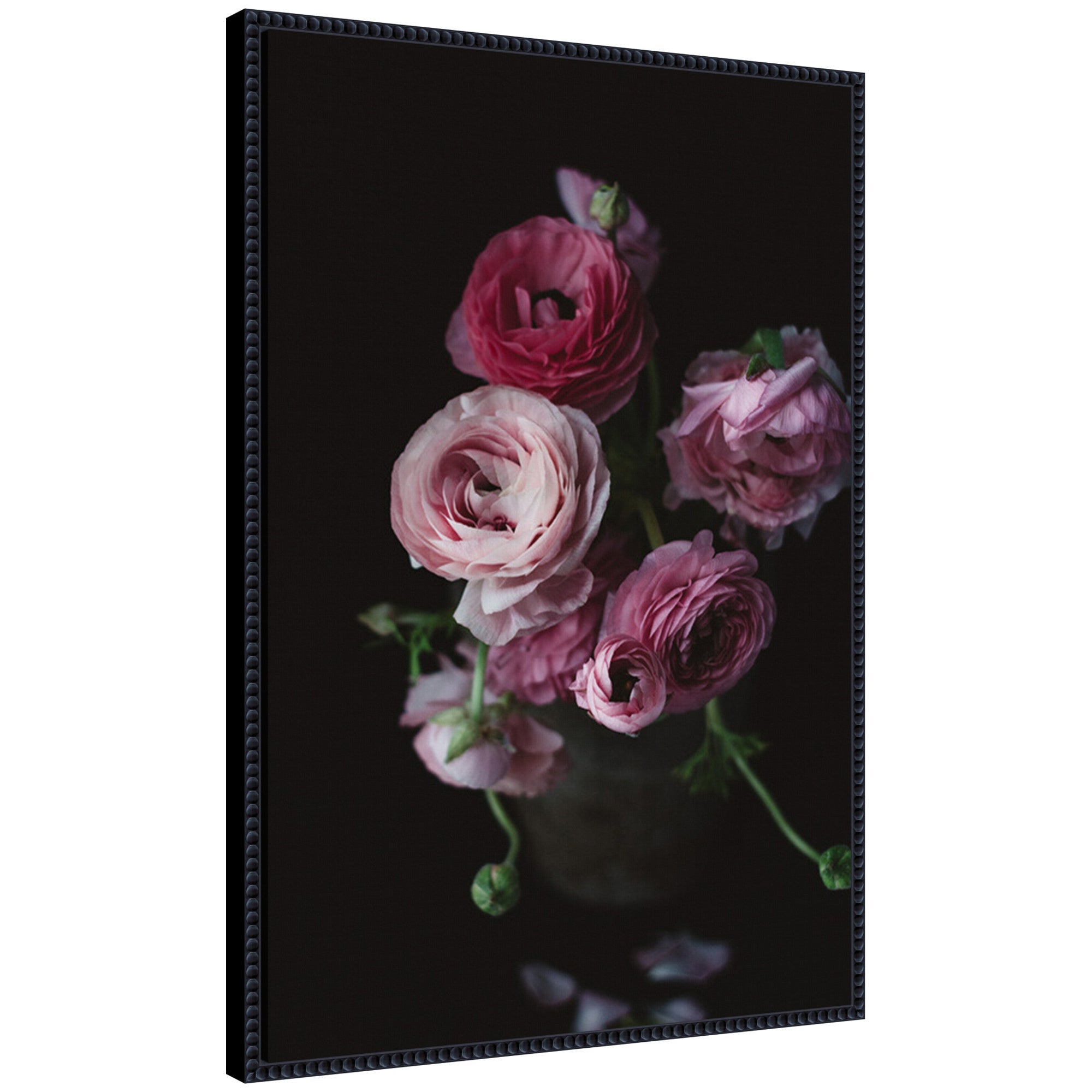 Sylvie Moody Dark Pink Floral Bouquet Framed Canvas by Kristy Campbell