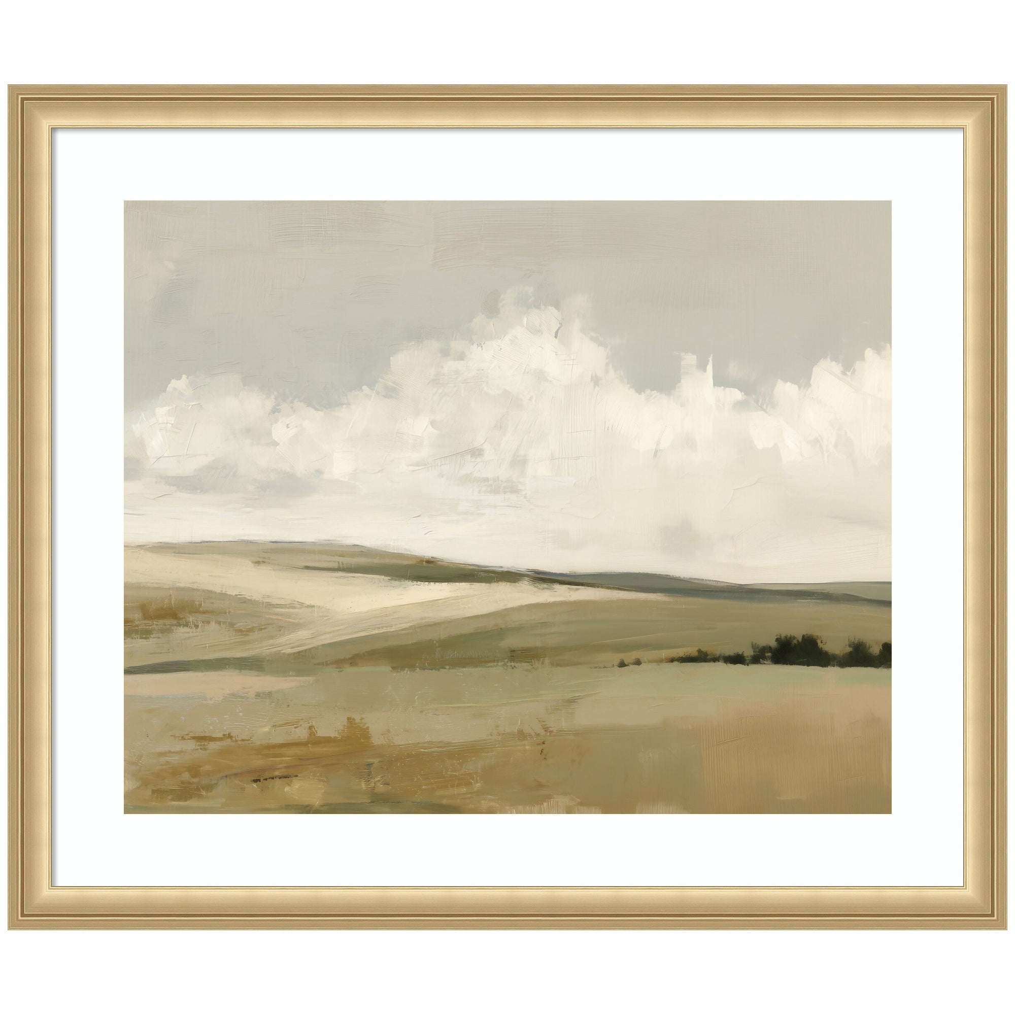 Whispering Meadows I by Amy Lighthall framed wall art print showing a layered natural landscape with warm and cool tones