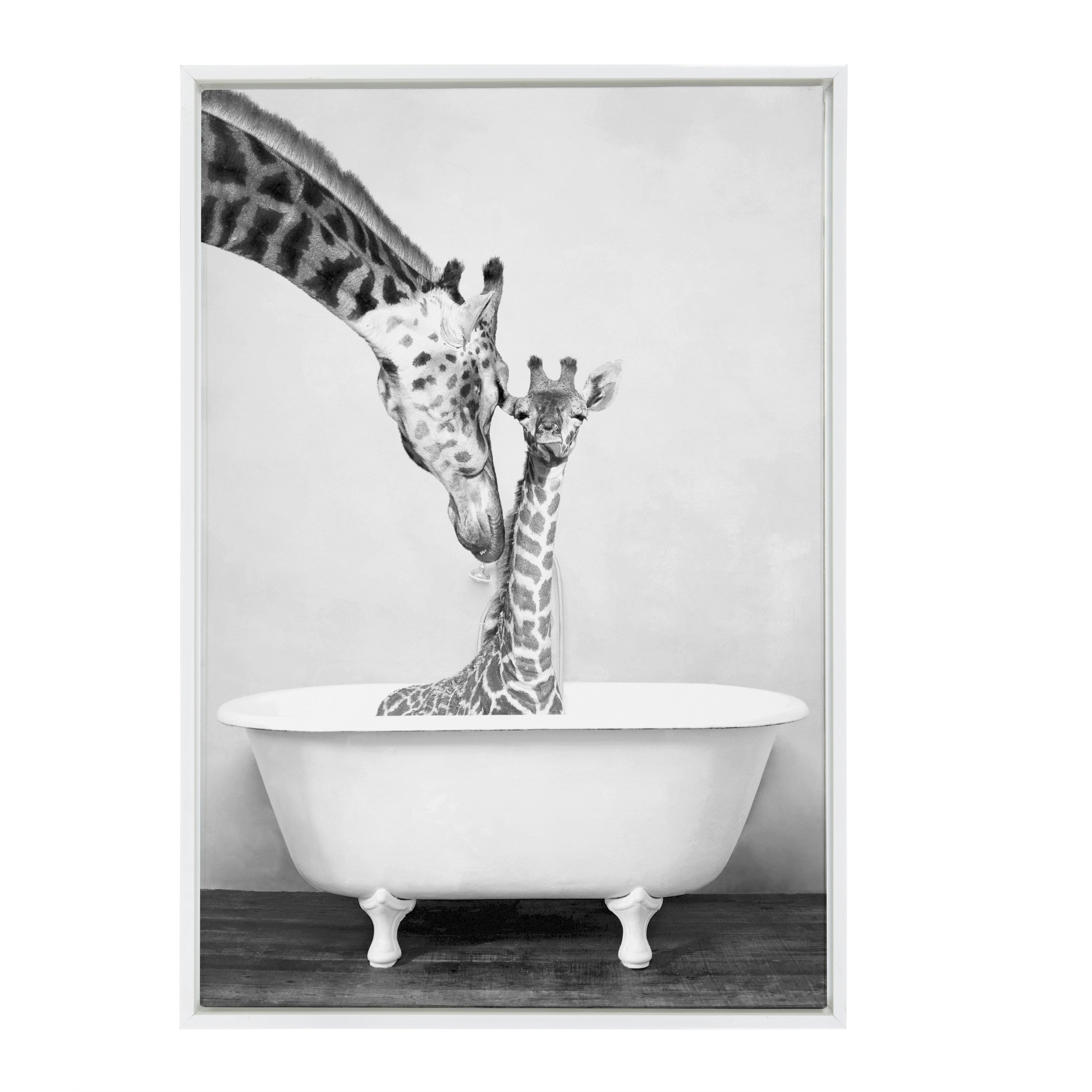 Sylvie Giraffe In Tub Framed Canvas by kateandlaurel - product image 8 for Resin Society
