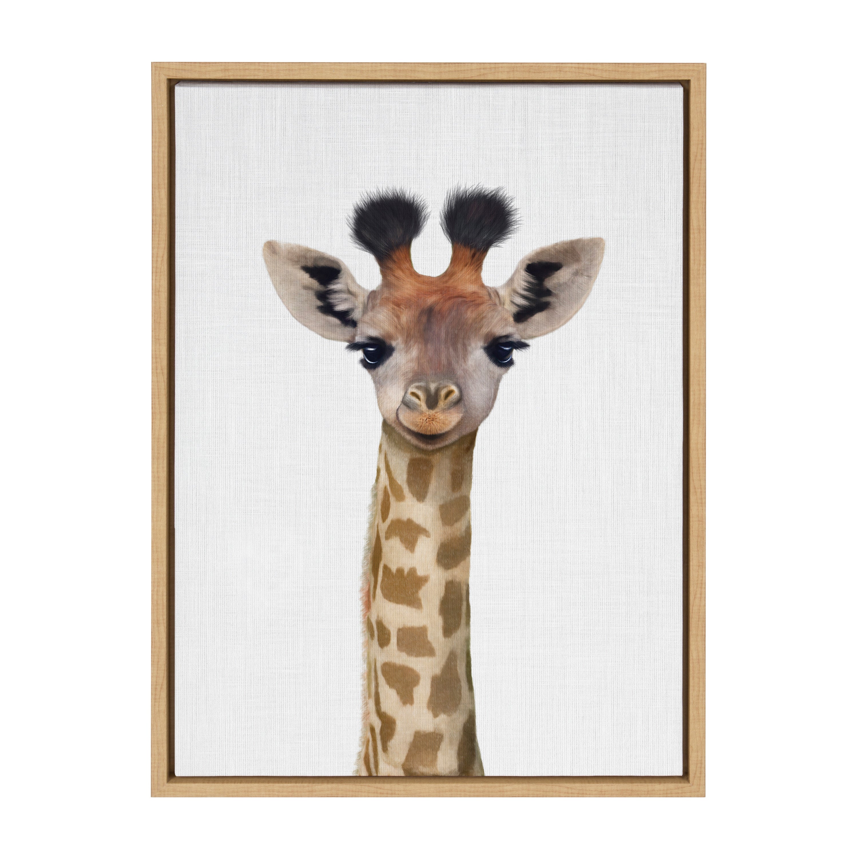 Sylvie Baby Giraffe Color Illustration Framed Canvas by kateandlaurel - product image 2 for Resin Society