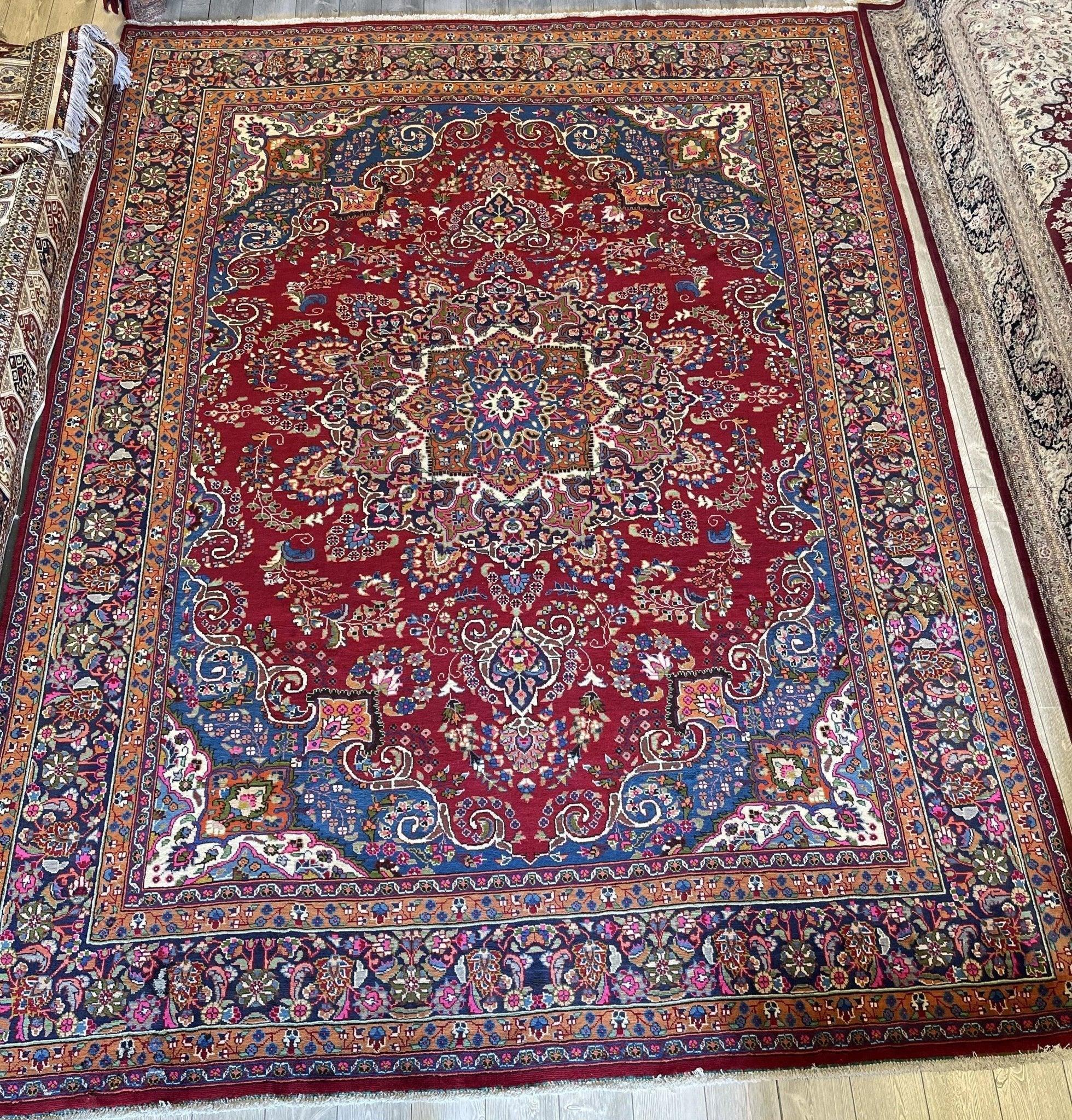 Elegant Mint Vintage 1960's Hand Knotted Veggie Dye Khorasan Area Rug by Rugistan - product image 2 for Resin Society